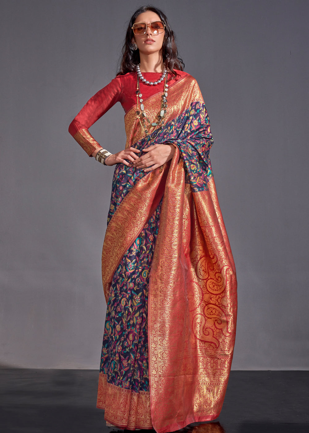 Blue Versatile Elegance Modal Silk Saree – Effortless Style for Every Occasion