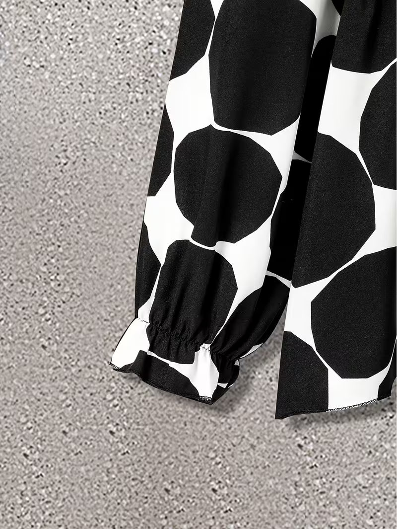 Plus Size Polka Dot Tie-Front 2-Piece Set