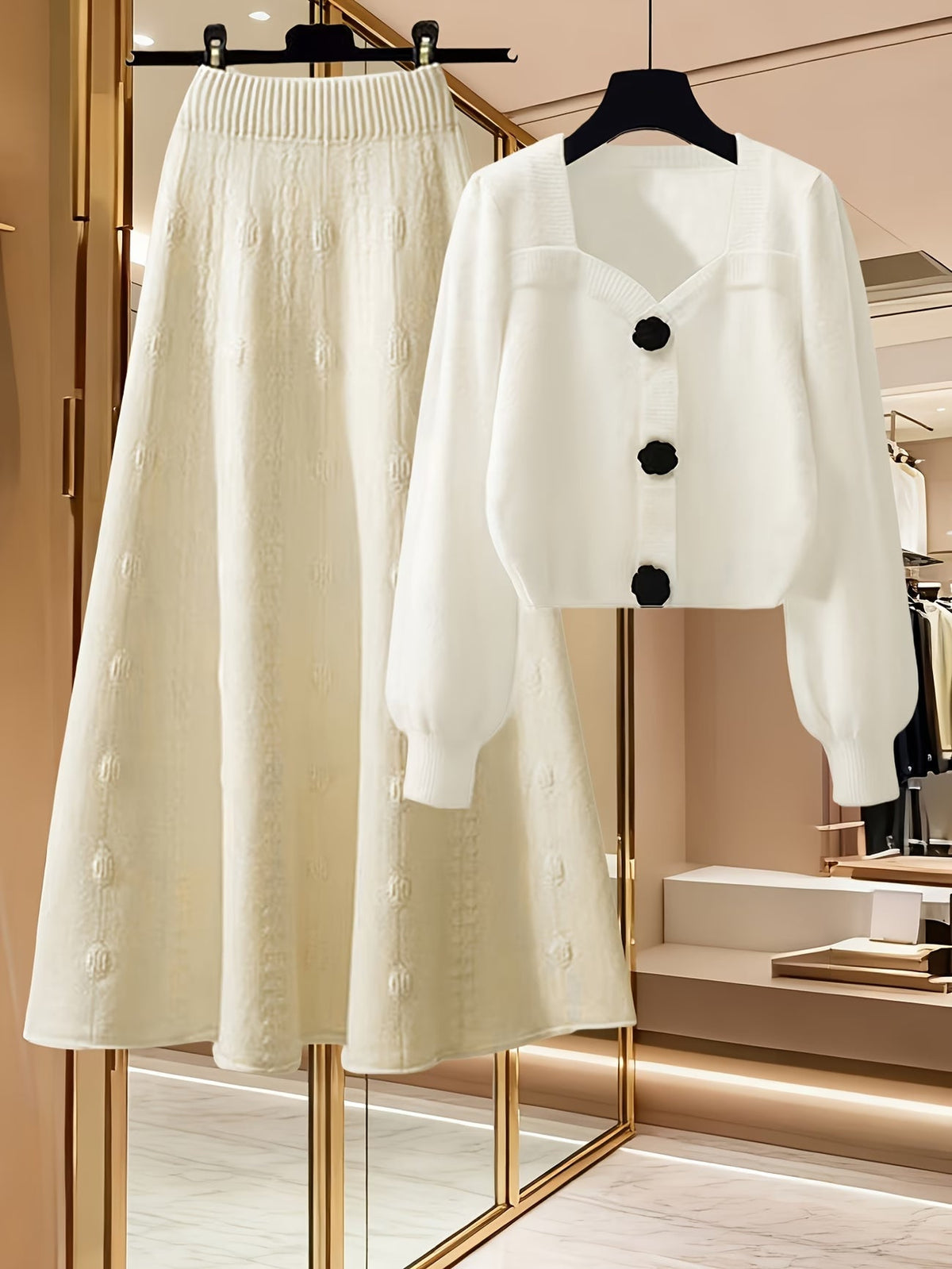 Women’s Knit Top & Skirt Set