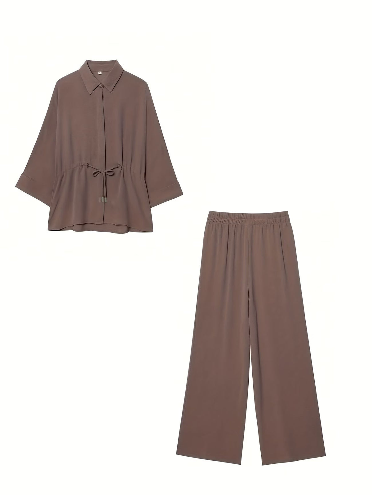 Chic Drawstring Wide-Leg Co-Ord Set