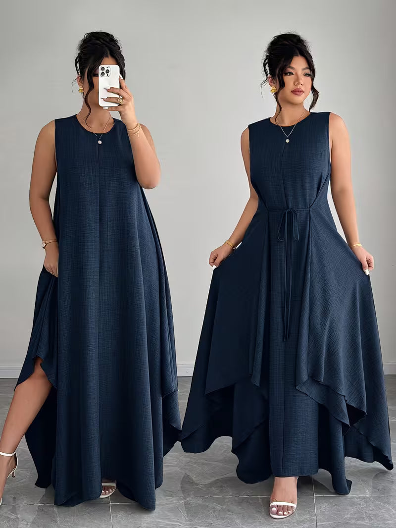 Elegant Tie-Belt A-Line Dress💖