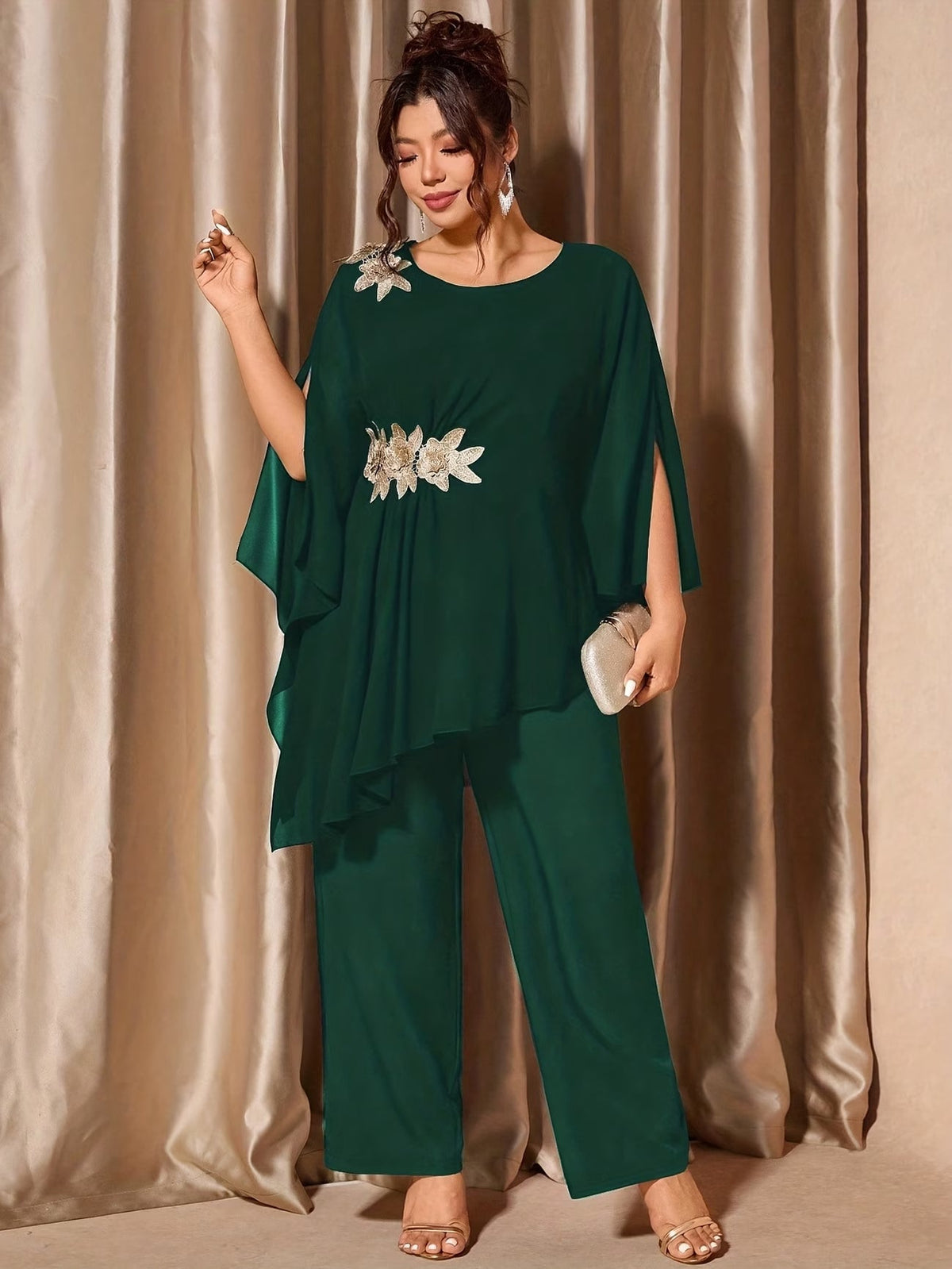 Elegant Floral Asymmetrical Co-Ord Set