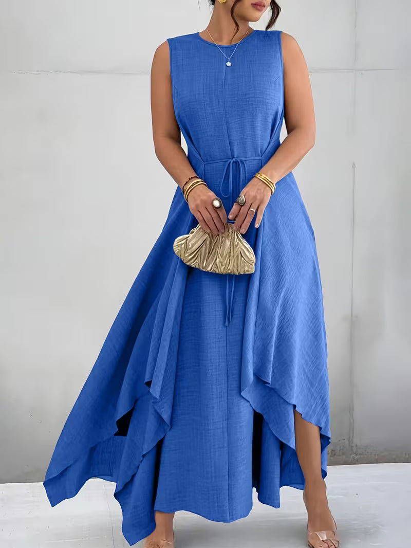 Elegant Tie-Belt A-Line Dress💖