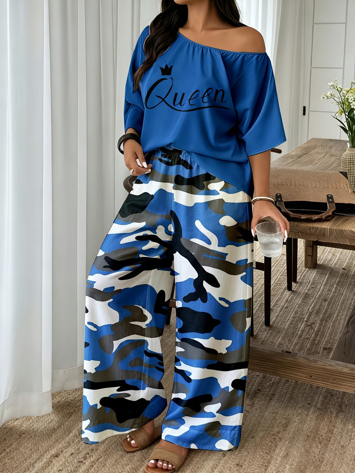 Neon Queen Camo Lounge Co-Ord Set
