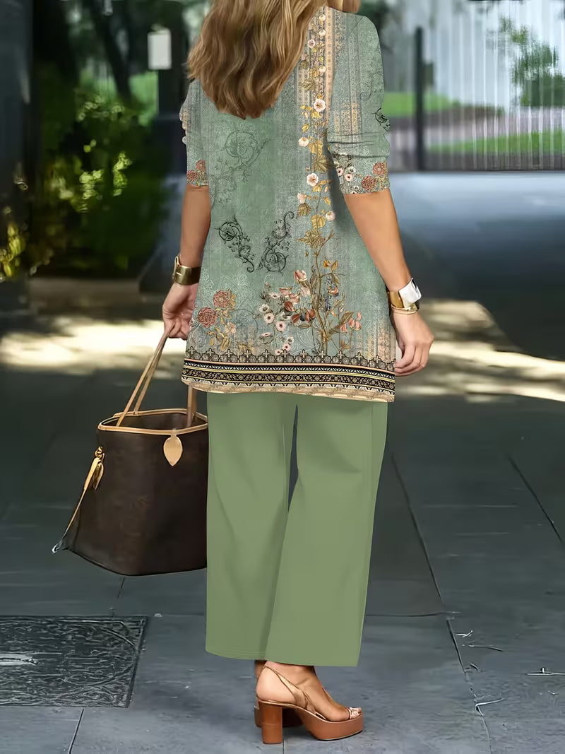 Women’s 3pcs Floral Cardigan, Vest & Pants Set