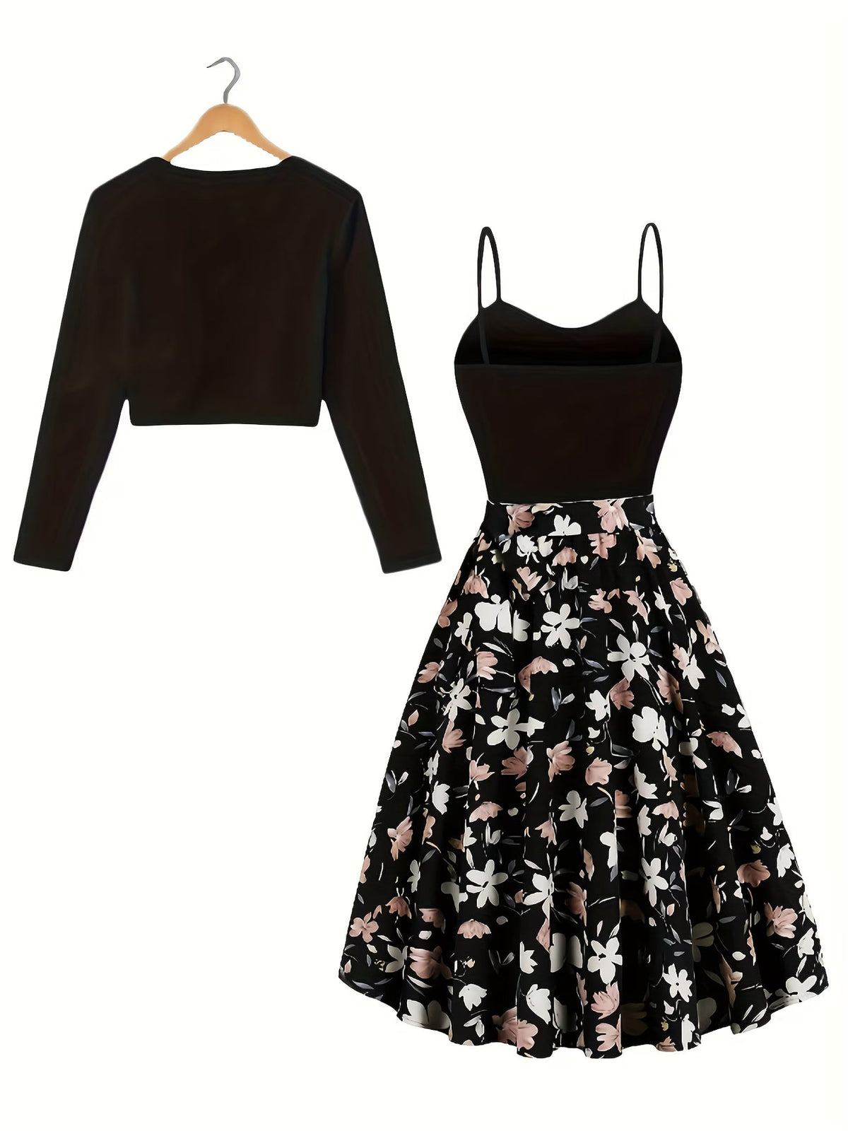 Women Elegant Top & Skirt Two-Piece Set