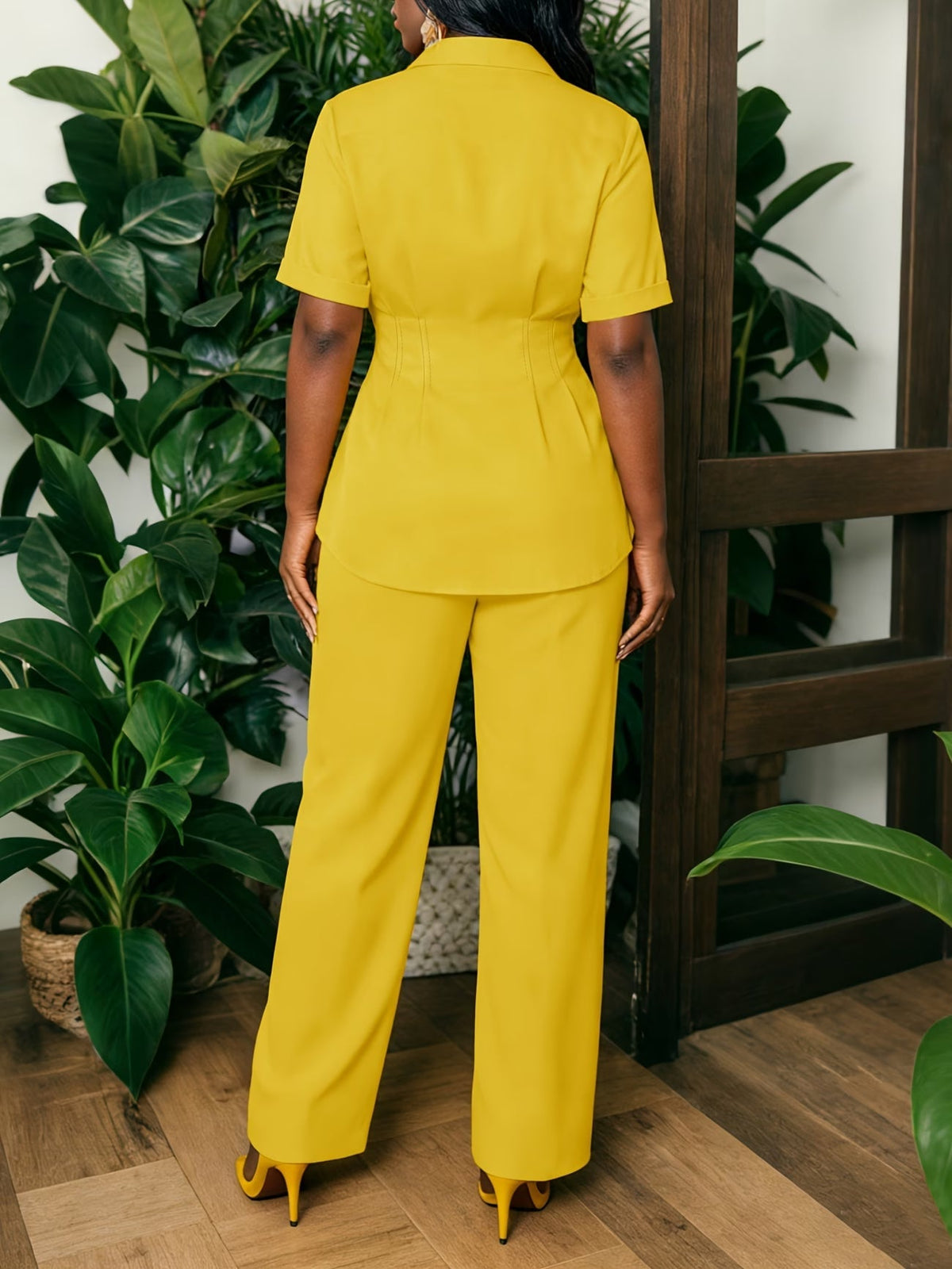 Two-Piece Set Featuring a Chic Top And Relaxed Long Pants