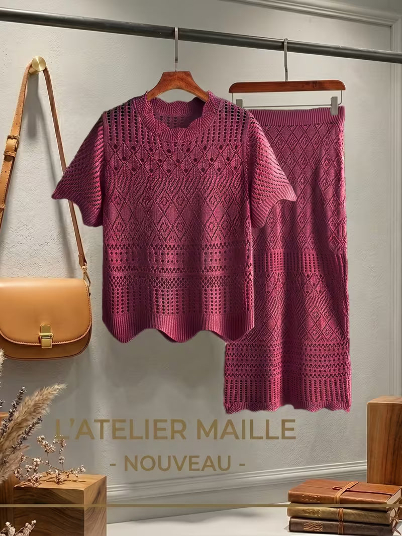 French Chic Hollow Out 2pcs Set