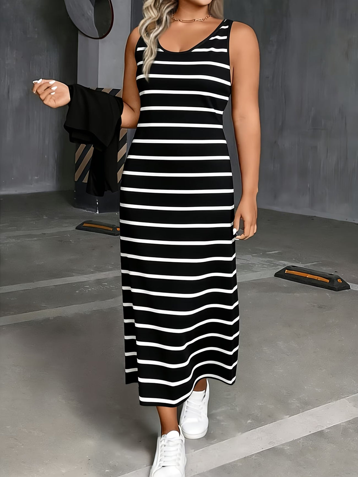 Chic Layered Stripe Dress Set