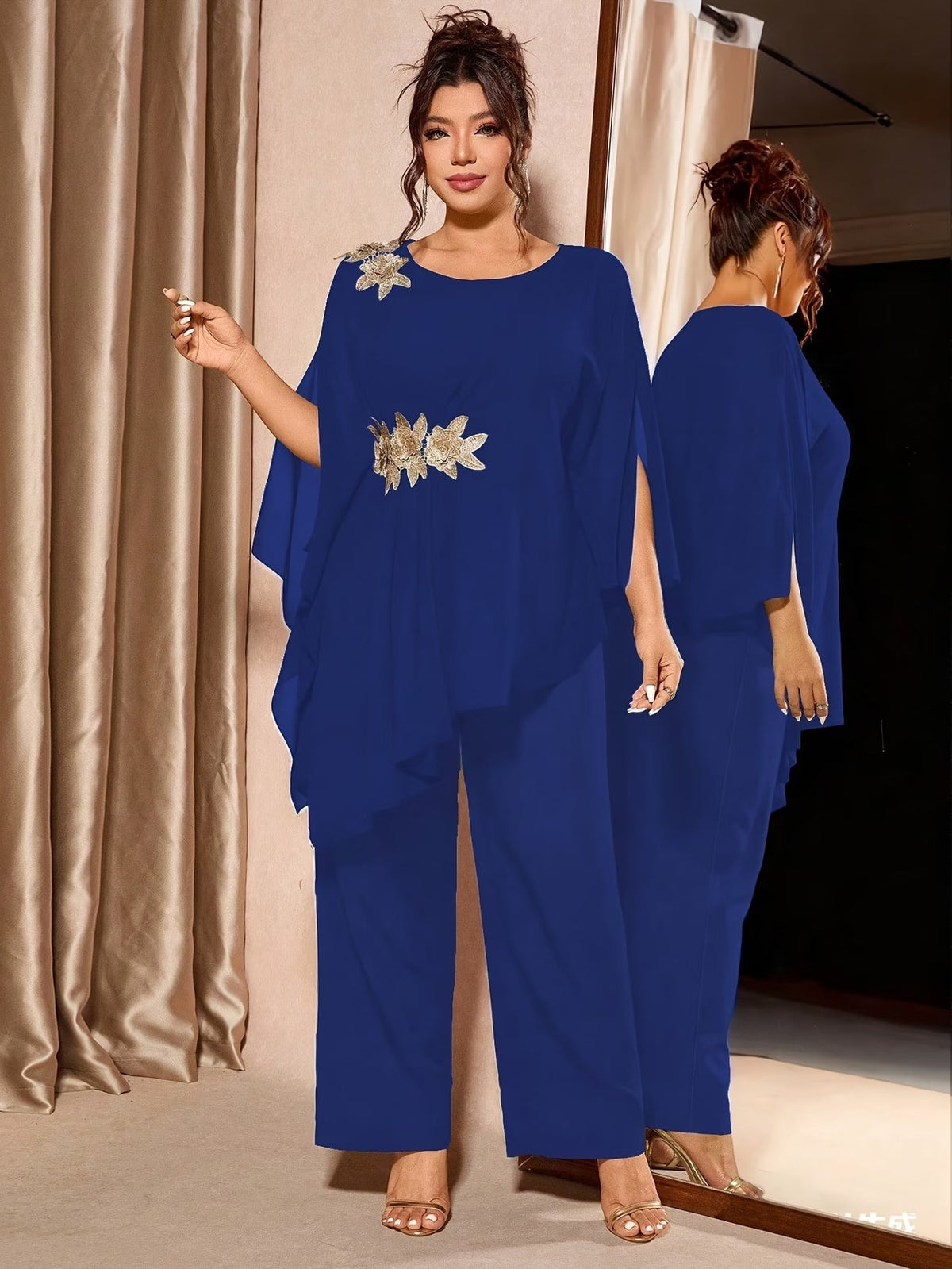 Elegant Floral Asymmetrical Co-Ord Set