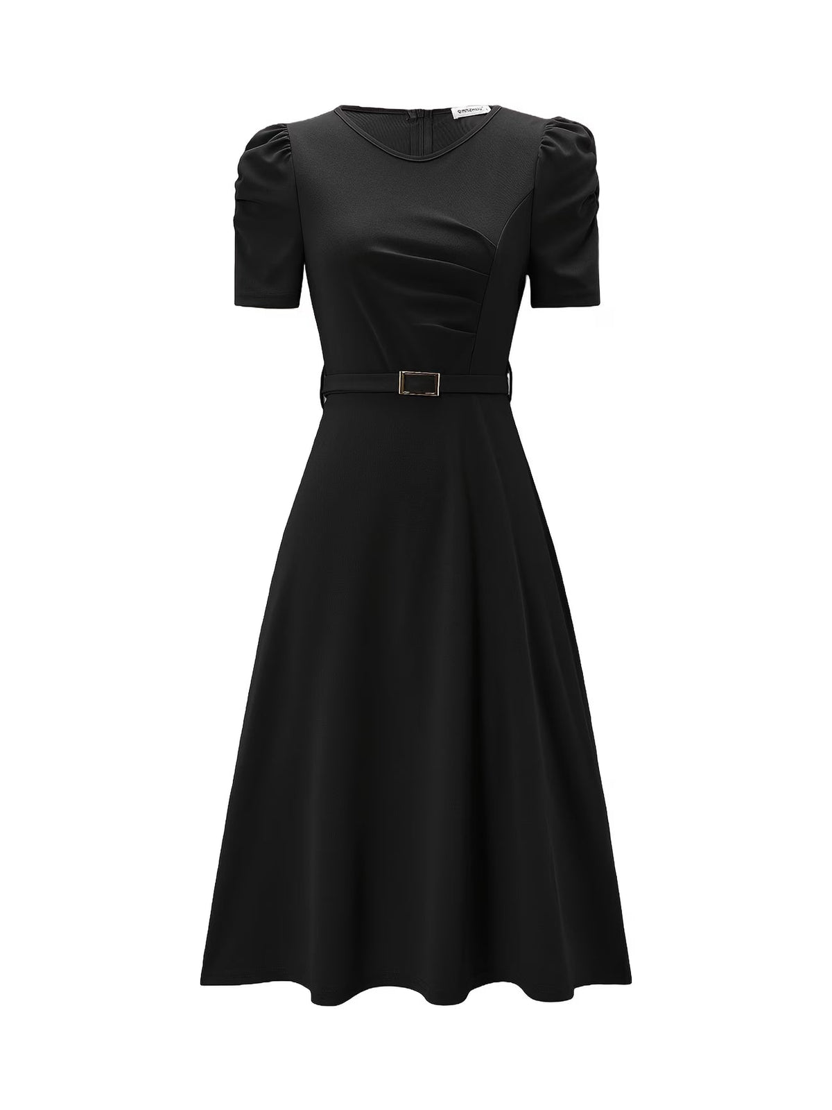 Women's Elegant V-Neck Ruffle Midi Dress with Waist Belt