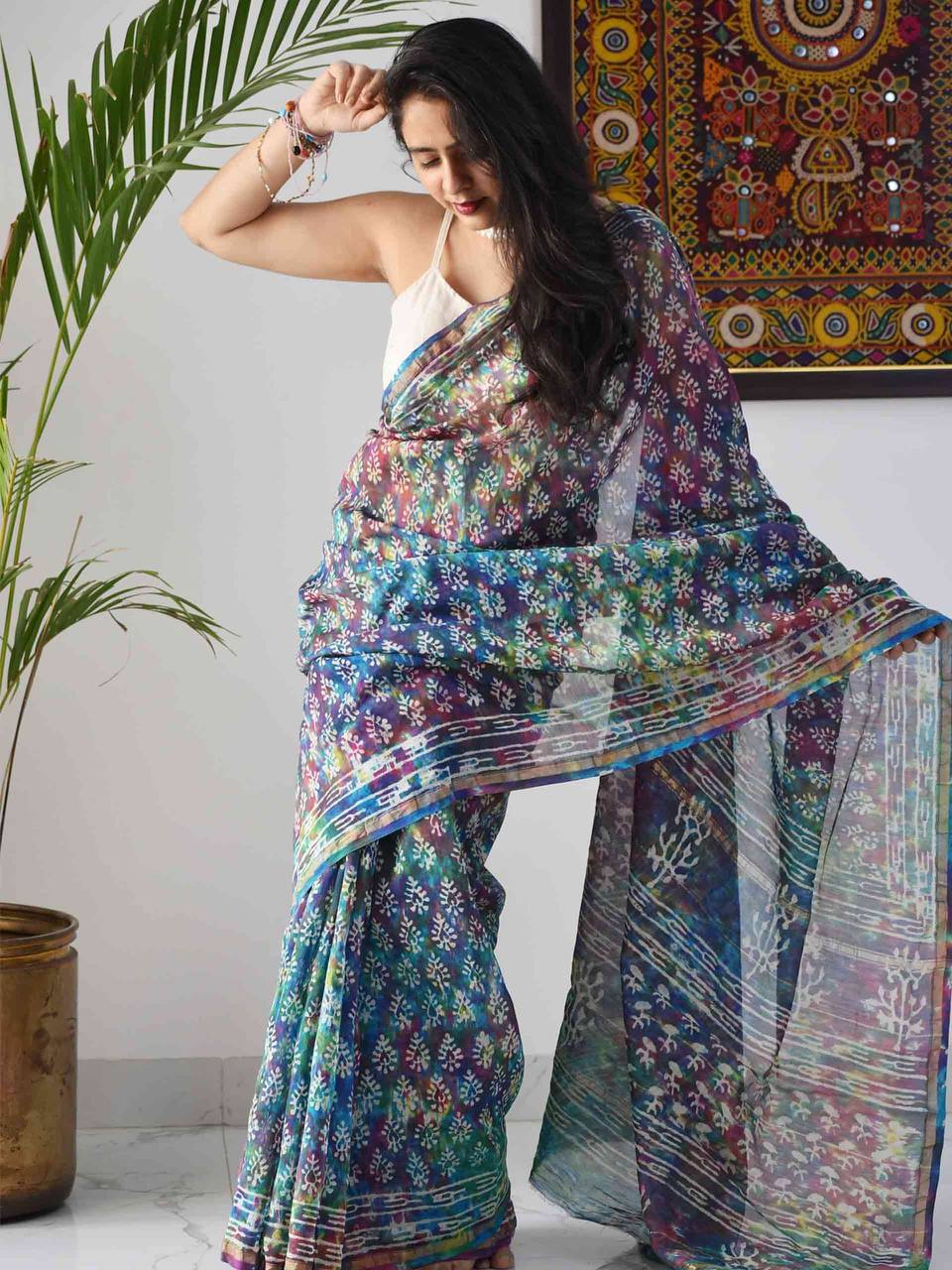 Celebrate Holi in Style with Our Vibrant Digital Print Dola Silk Sarees