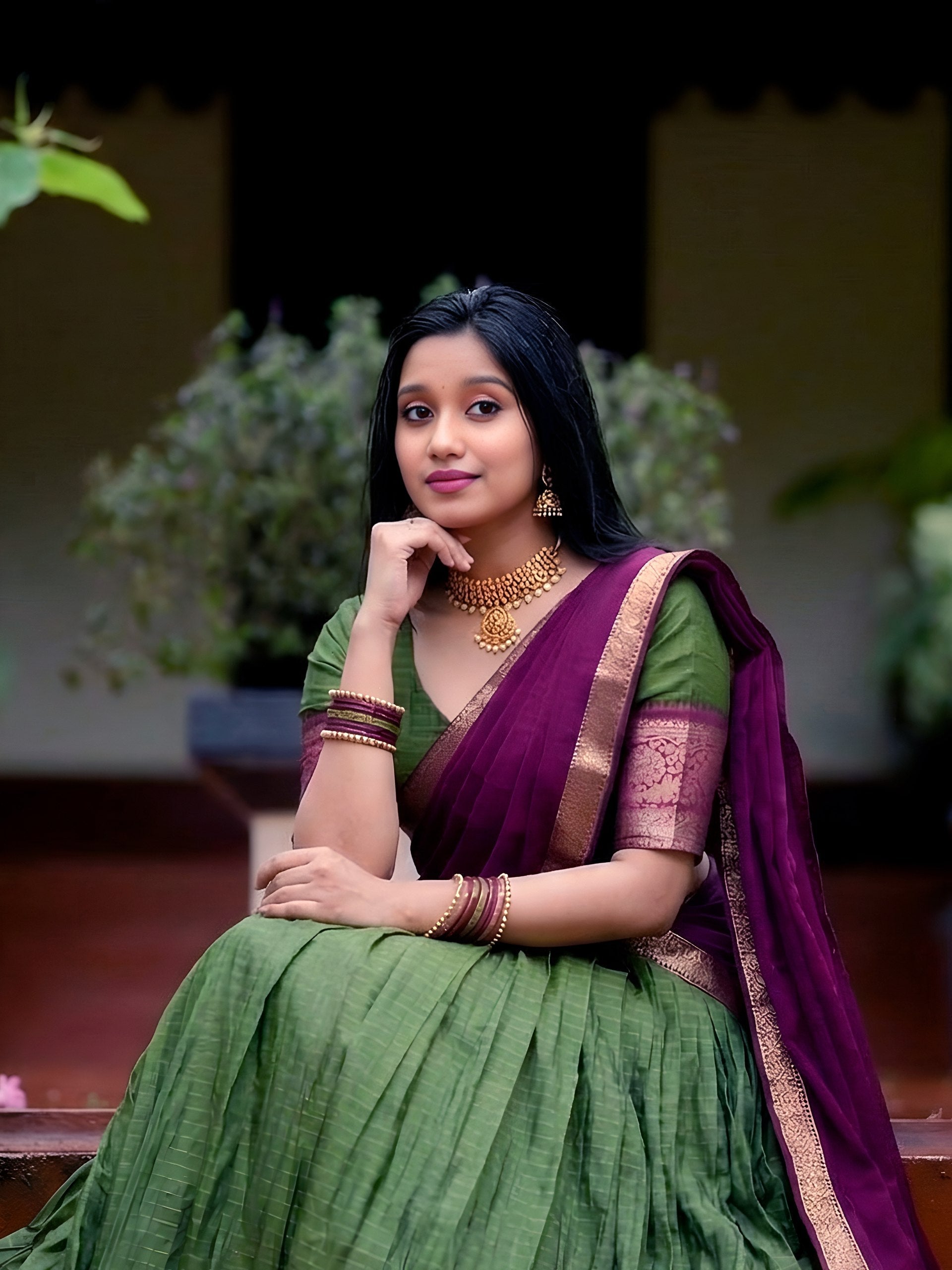 Chex Zari Weaving Lehenga Set