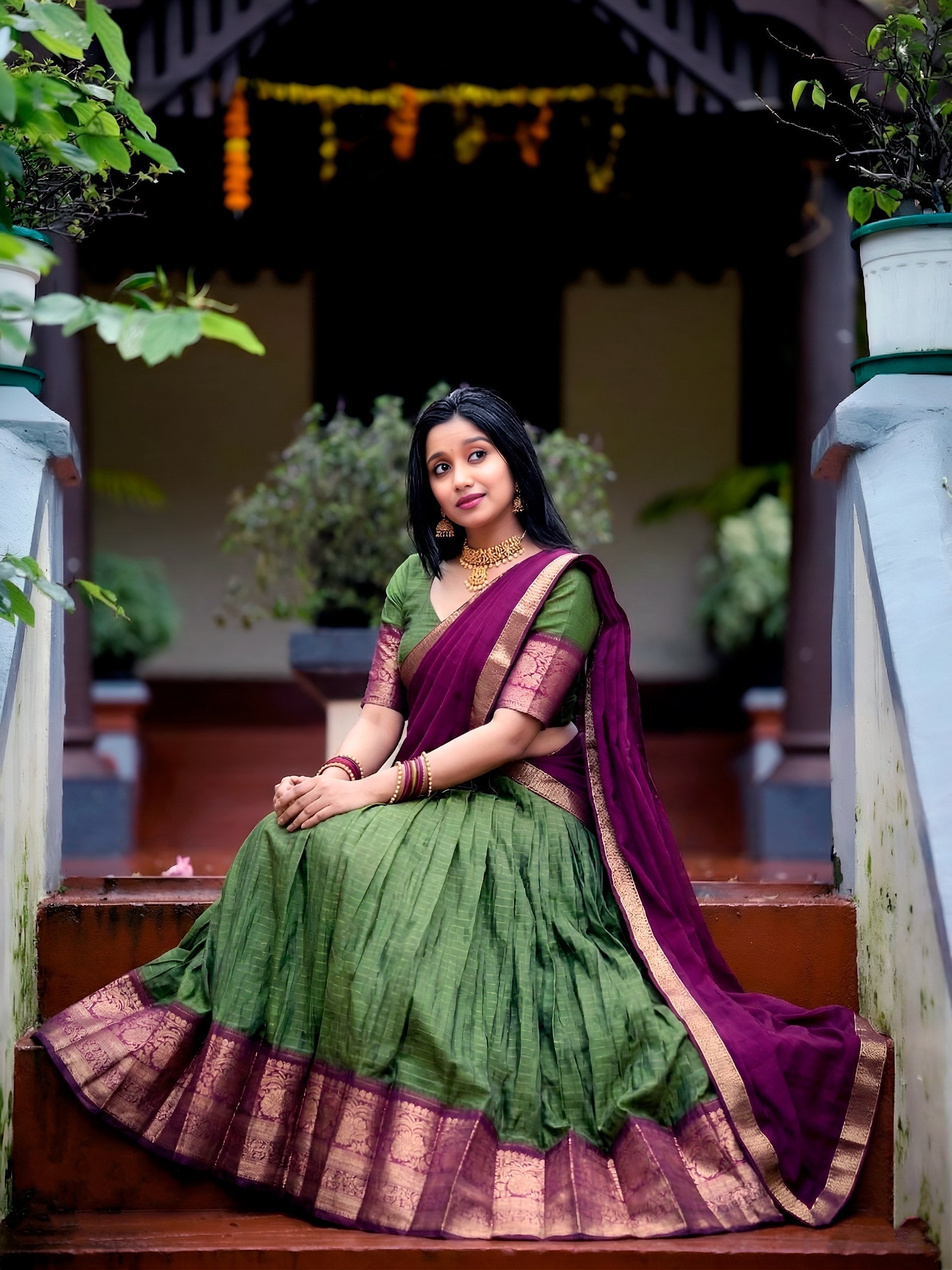 Chex Zari Weaving Lehenga Set