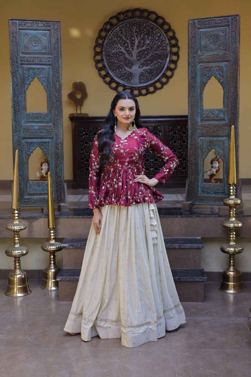 Cosmos Sequins Embroidered Lehenga Set