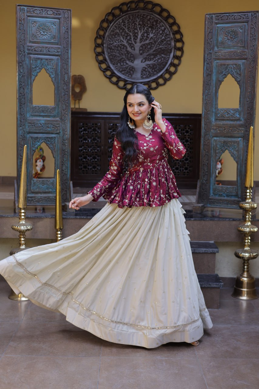 Cosmos Sequins Embroidered Lehenga Set