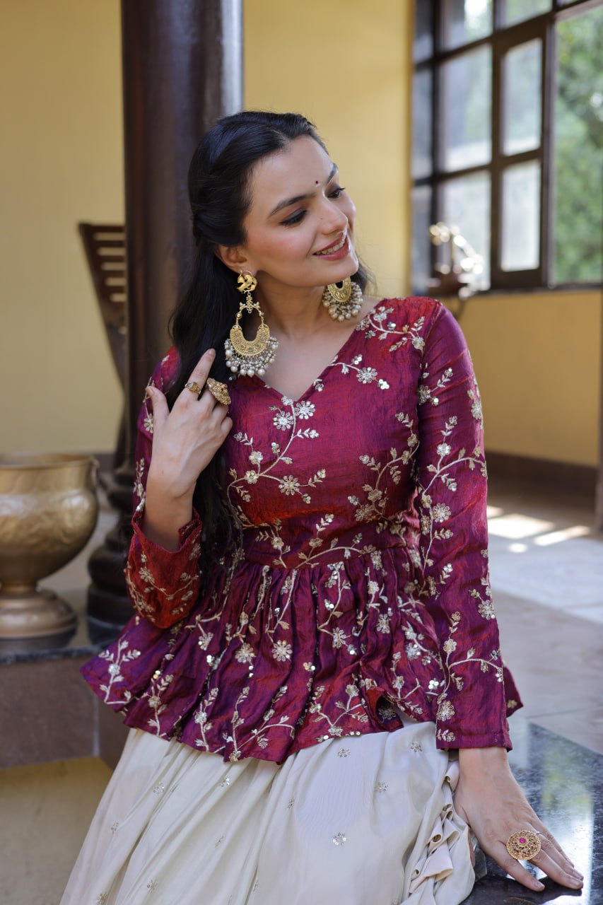 Cosmos Sequins Embroidered Lehenga Set