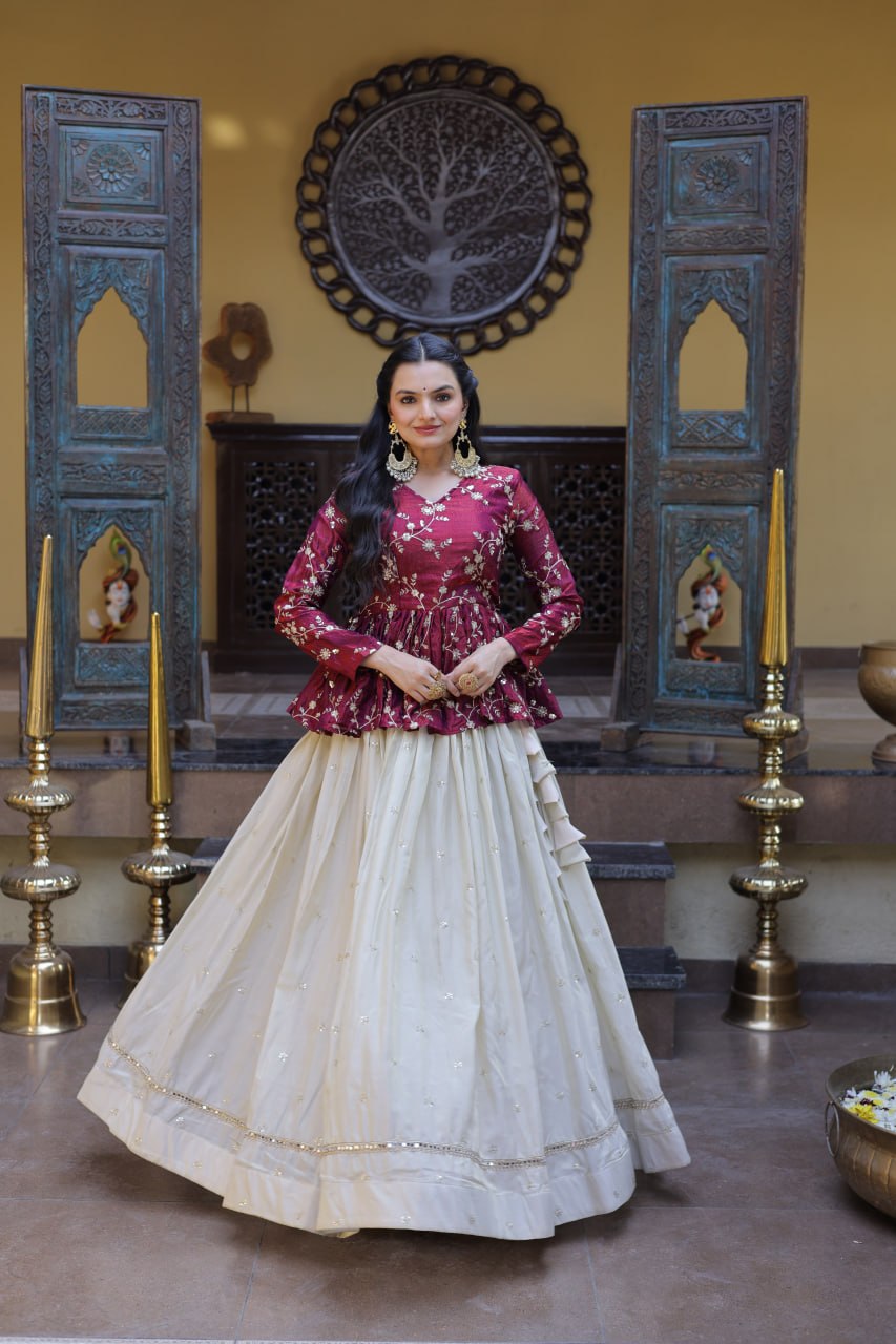 Cosmos Sequins Embroidered Lehenga Set