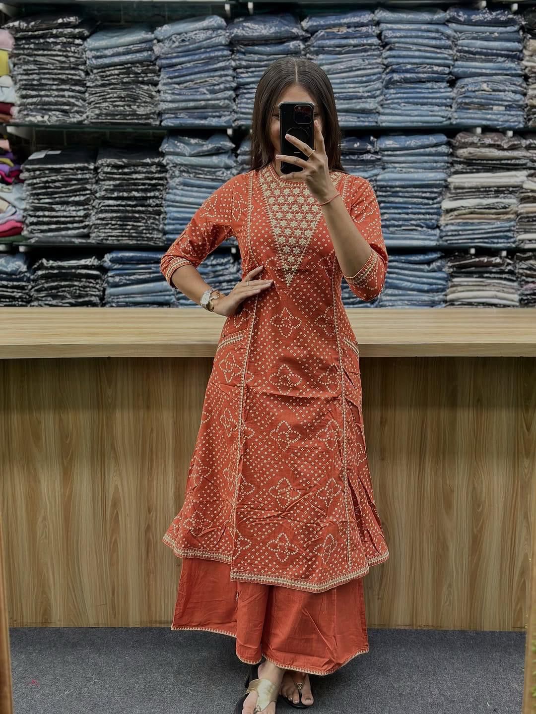 Cotton 3-Piece Set with Embroidery & Printed Dupatta for Women
