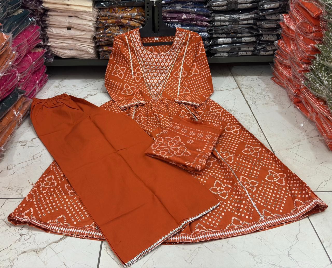 Cotton 3-Piece Set with Embroidery & Printed Dupatta for Women