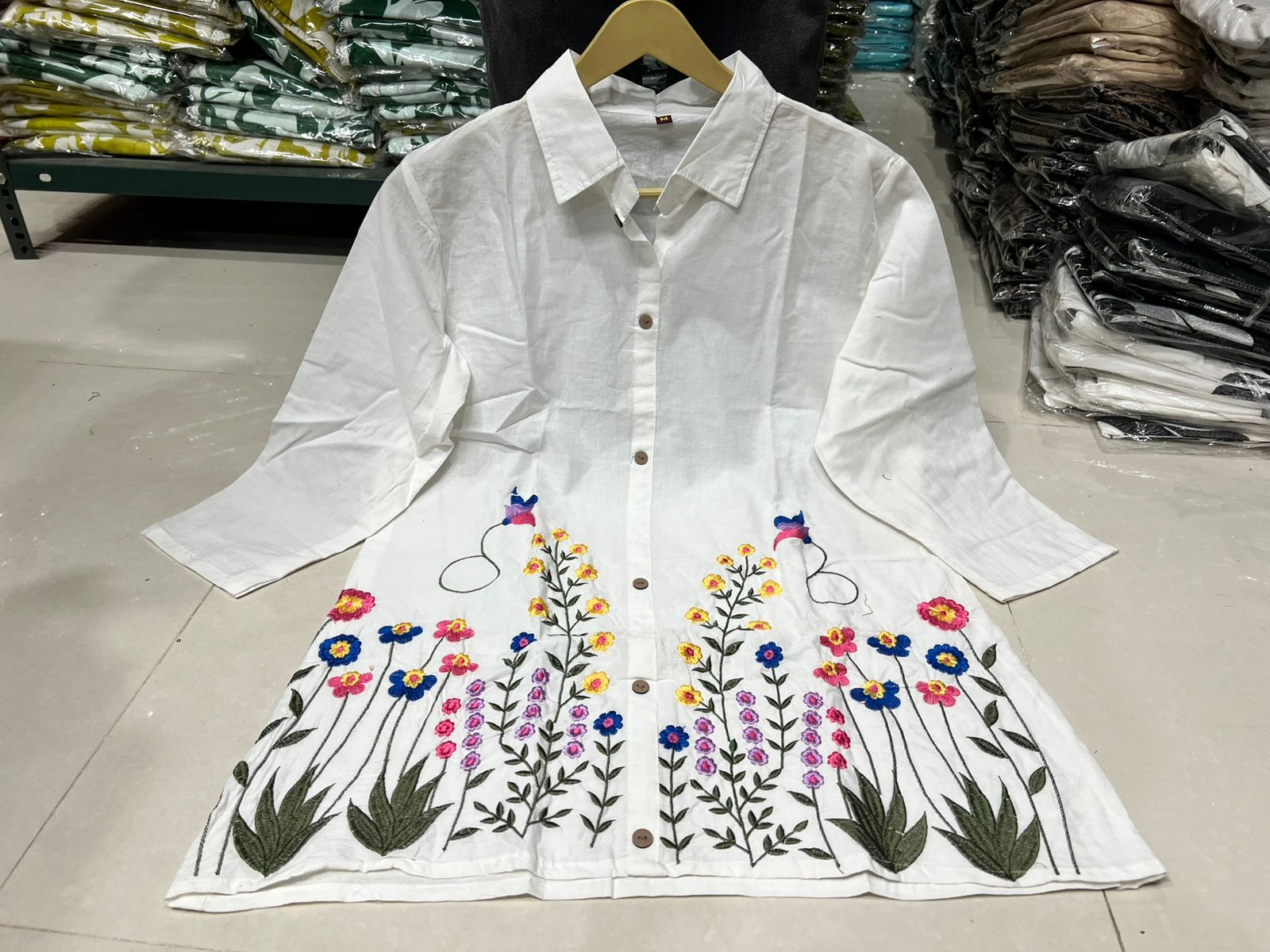 Cotton 60/60 Co-Ord Set with Embroidered Top & Pant