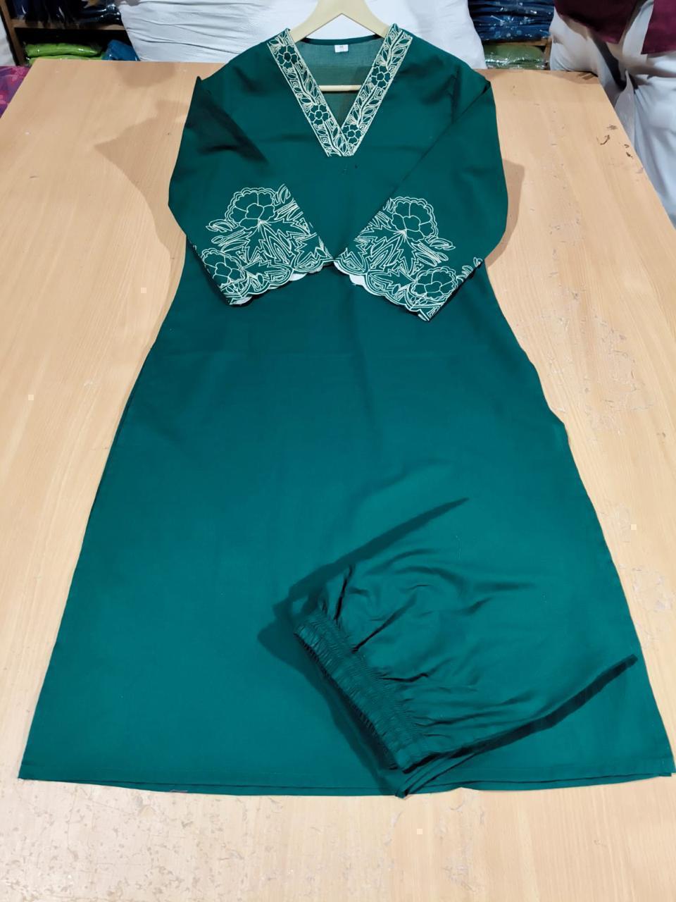 Cotton 60x60 Embroidered Co-Ord Set with Pocket & Pant