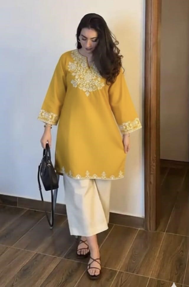 Cotton Embroidered Co-Ord Set with Palazzo