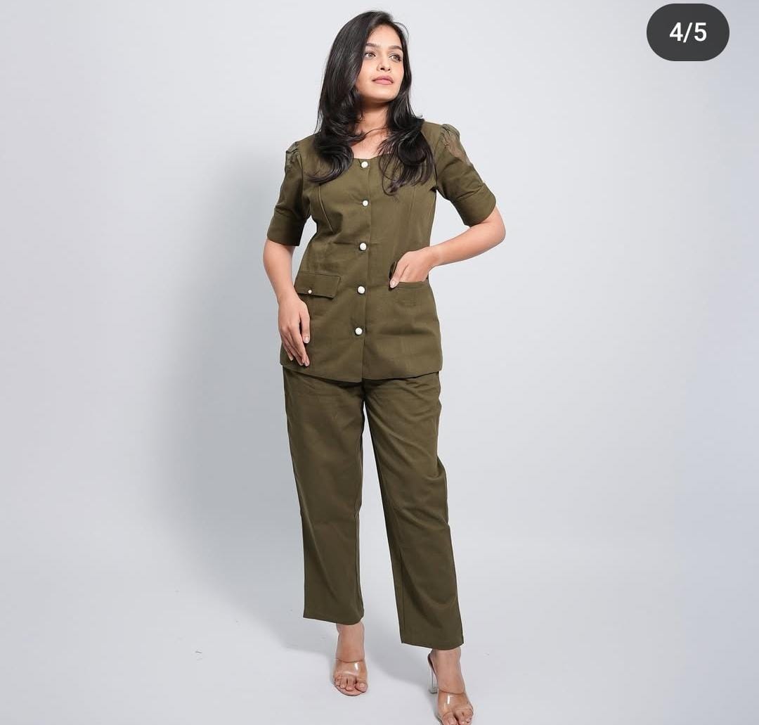 Cotton Flex Co-Ord Set with Designer Shoulder Kurti