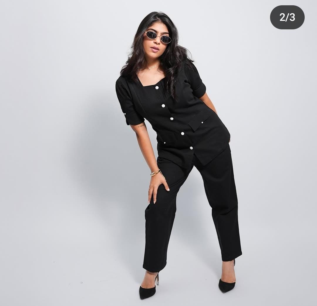 Cotton Flex Co-Ord Set with Designer Shoulder Kurti