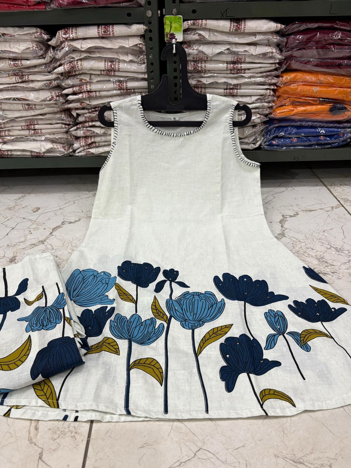 Cotton Flex Co-Ord Set with Kantha Work & Flex Print Kurta