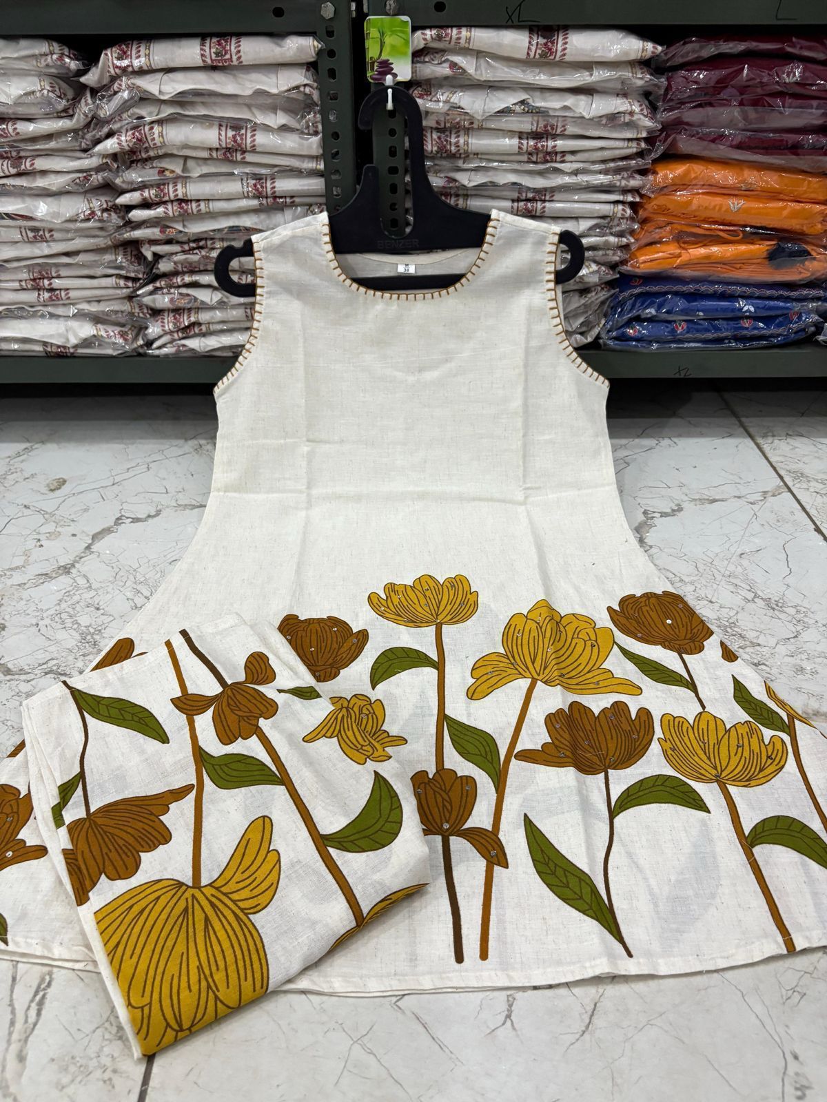 Cotton Flex Co-Ord Set with Kantha Work & Flex Print Kurta