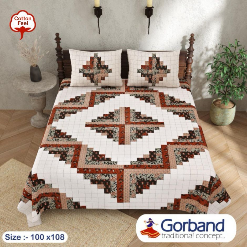 Cotton King Size Bedsheet Set (100x108 Inch) with 2 Pillow Covers