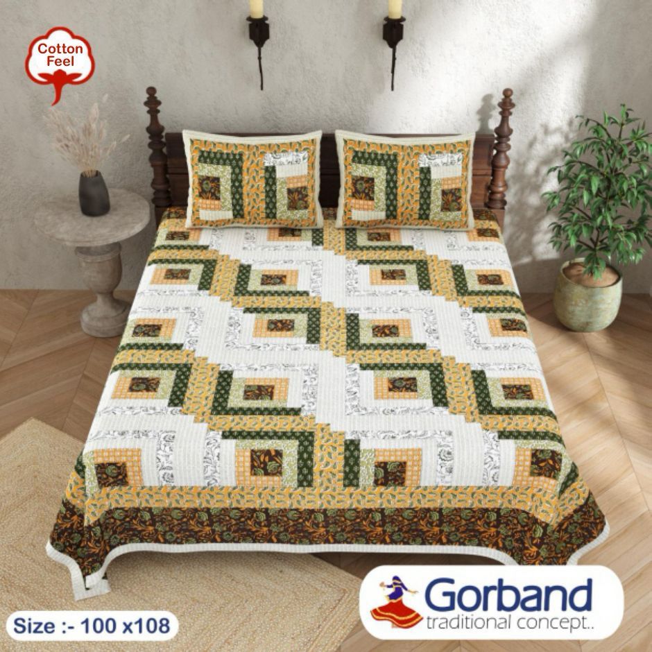 Cotton King Size Bedsheet Set (100x108 Inch) with 2 Pillow Covers