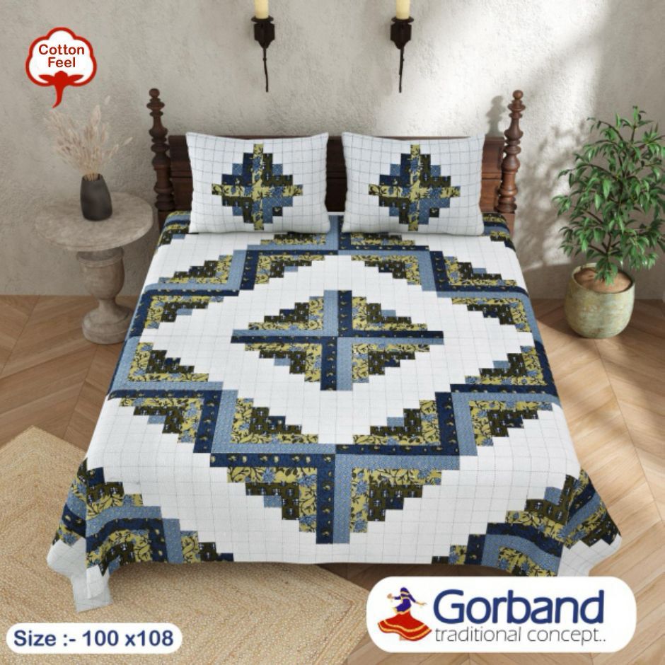 Cotton King Size Bedsheet Set (100x108 Inch) with 2 Pillow Covers