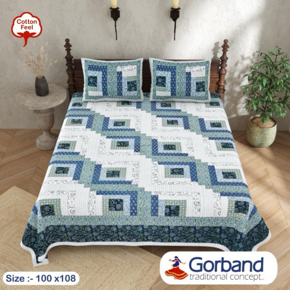 Cotton King Size Bedsheet Set (100x108 Inch) with 2 Pillow Covers
