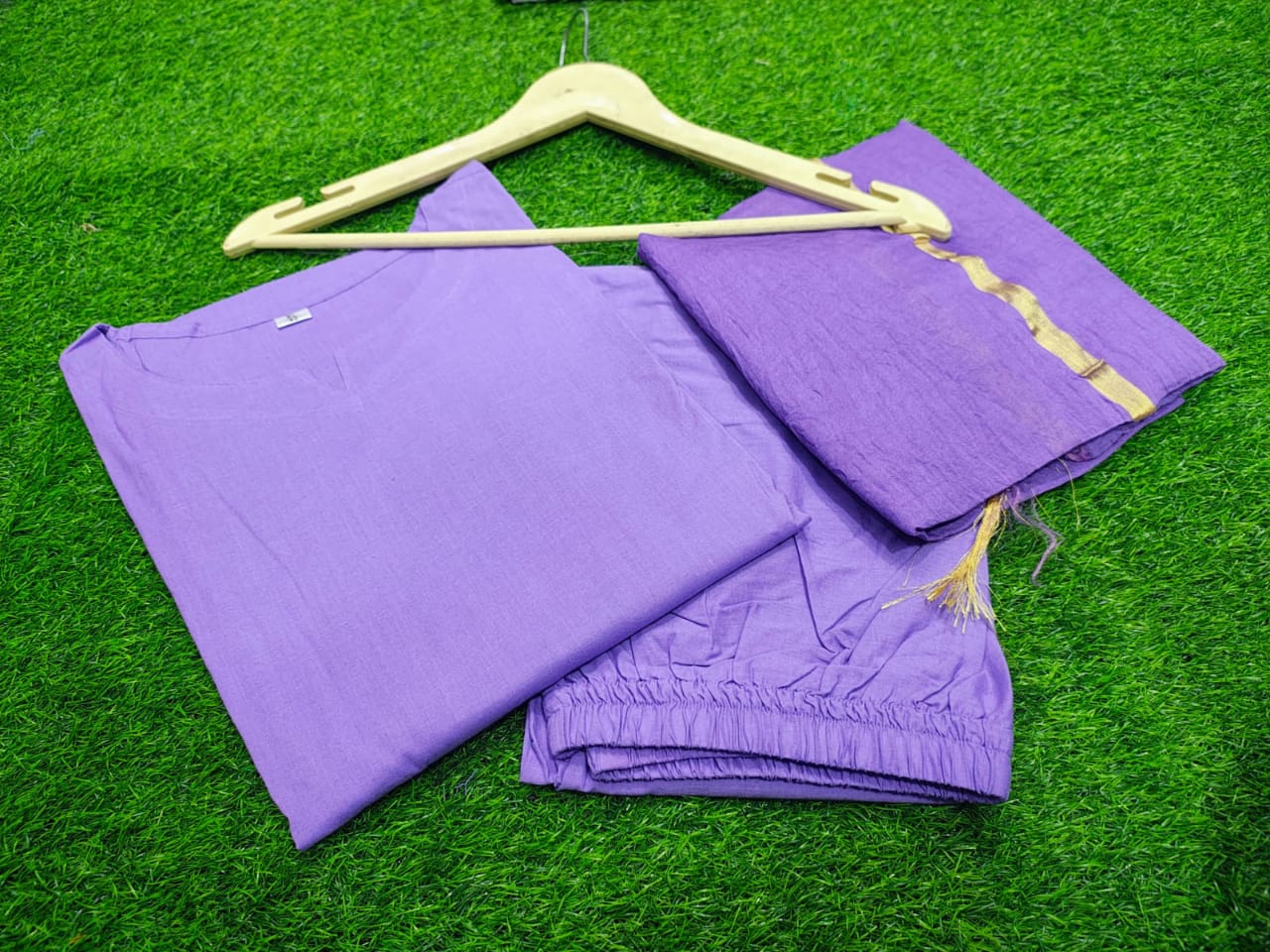 Cotton Kurti Pant Dupatta Set – Fully Stitched Suit