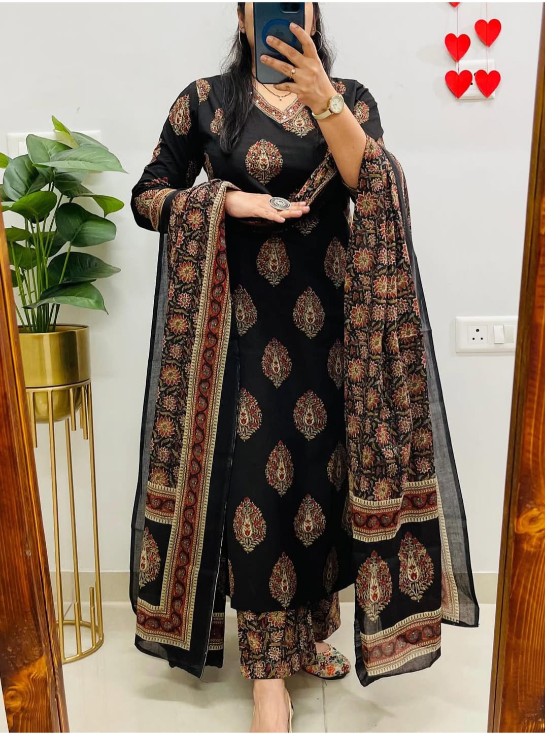 Cotton Kurti Pant Set with 100x100 Cotton Dupatta | Fully Stitched