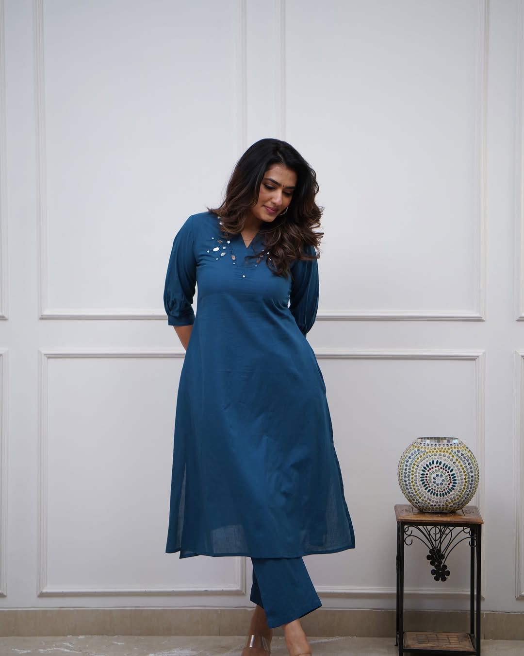 Cotton Kurti Plazo Set with Pockets - Long Kurti for Women