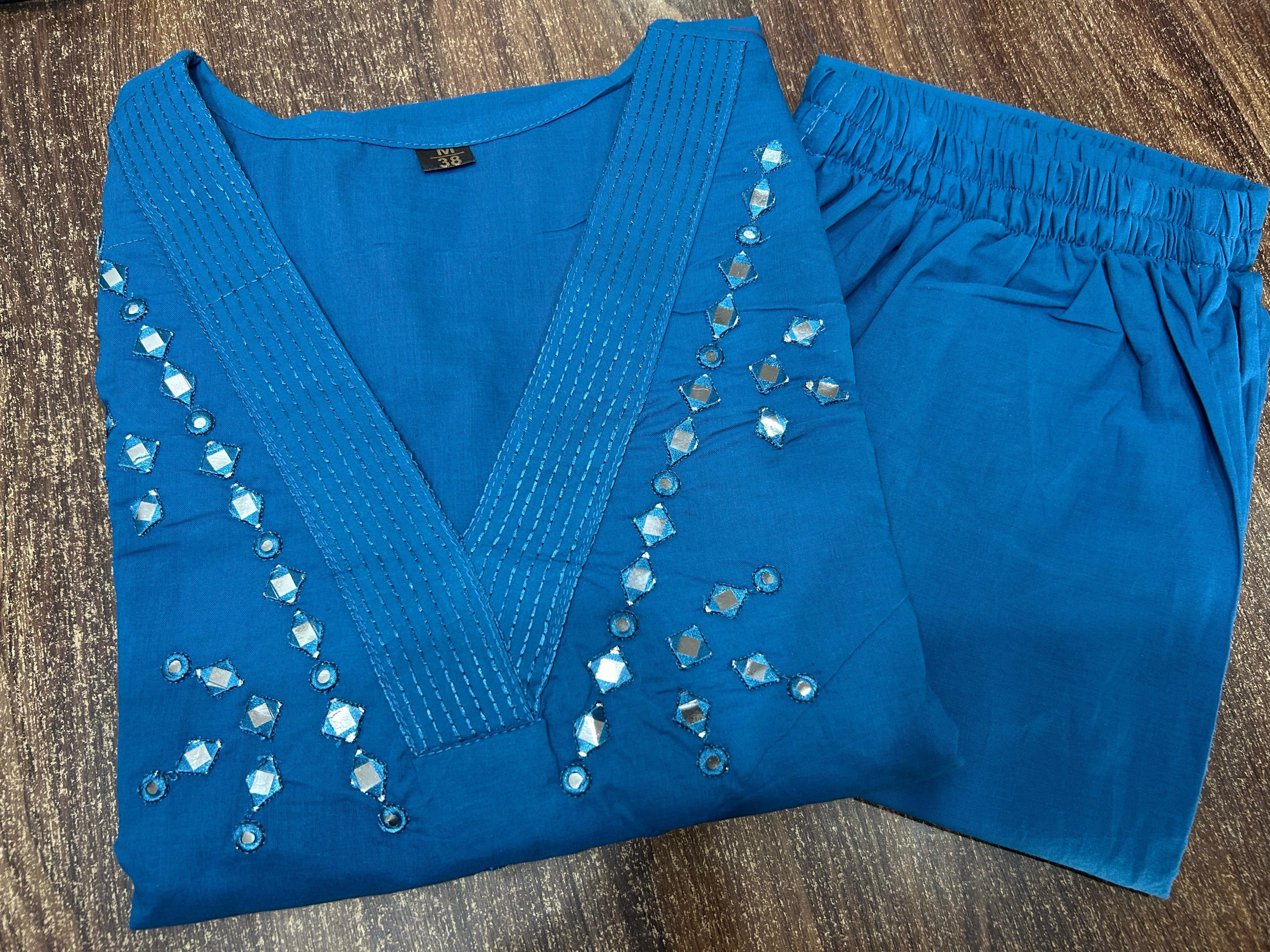 Cotton Kurti Plazo Set with Pockets - Long Kurti for Women