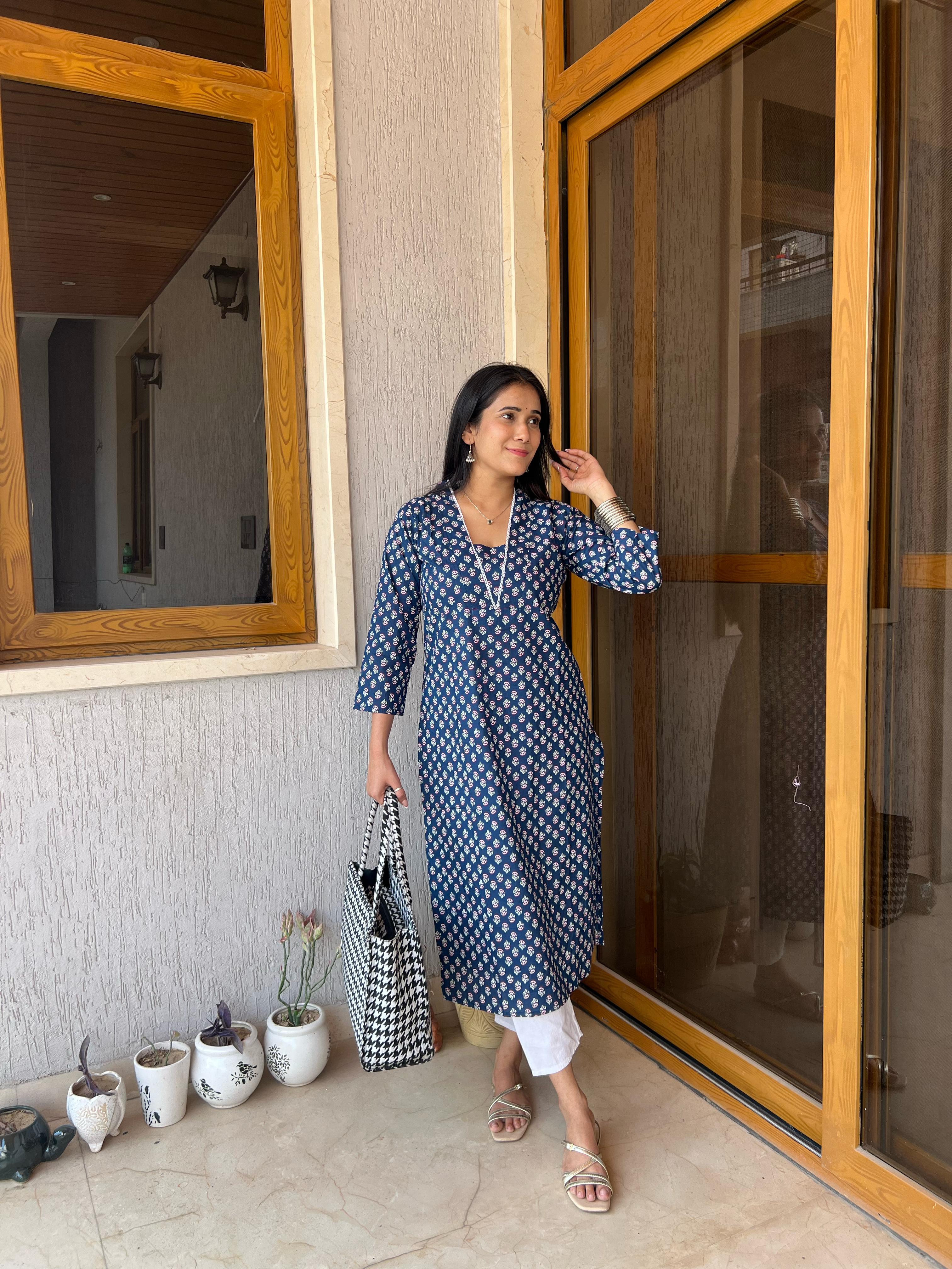Cotton Kurti with Pant Set for Women
