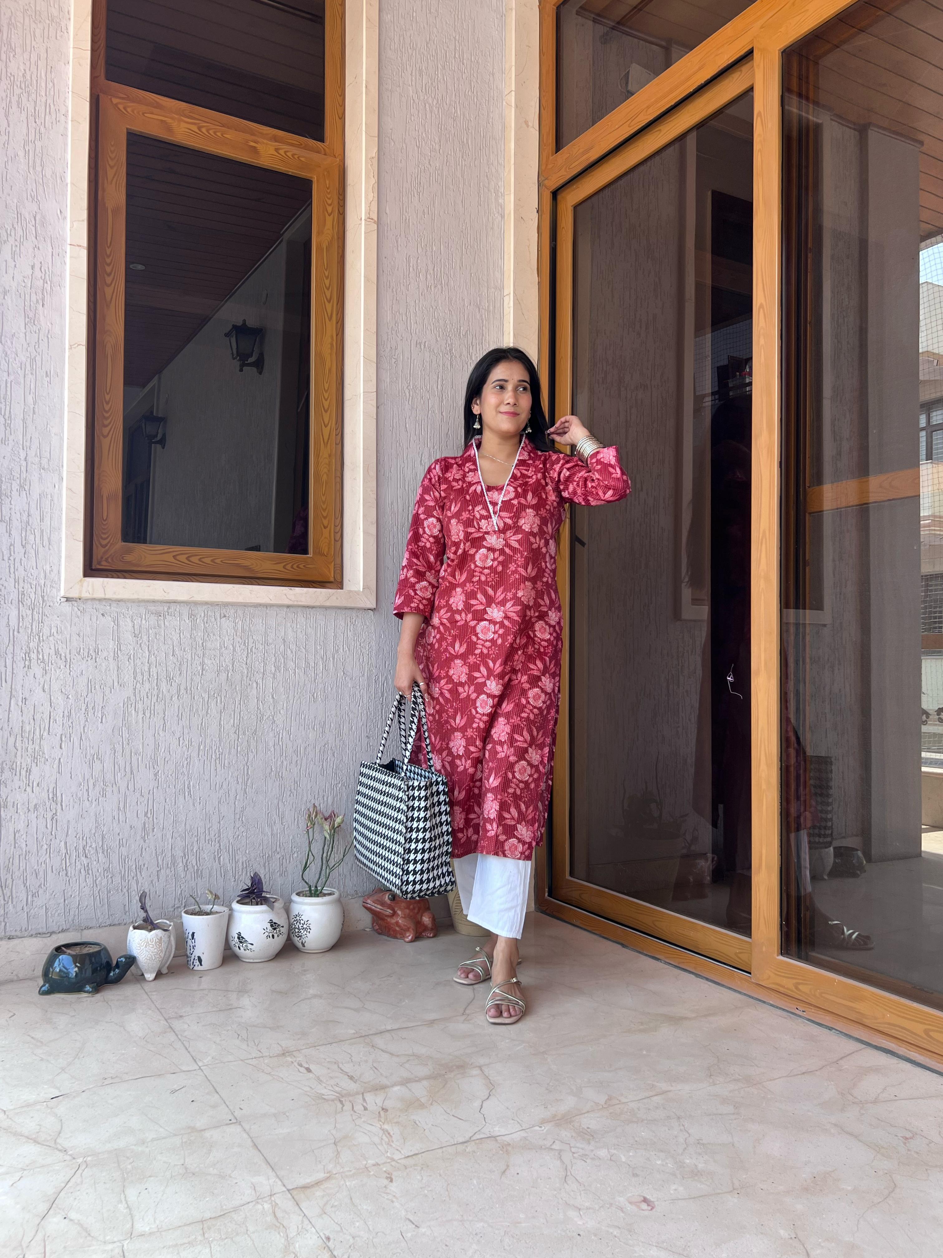 Cotton Kurti with Pant Set for Women