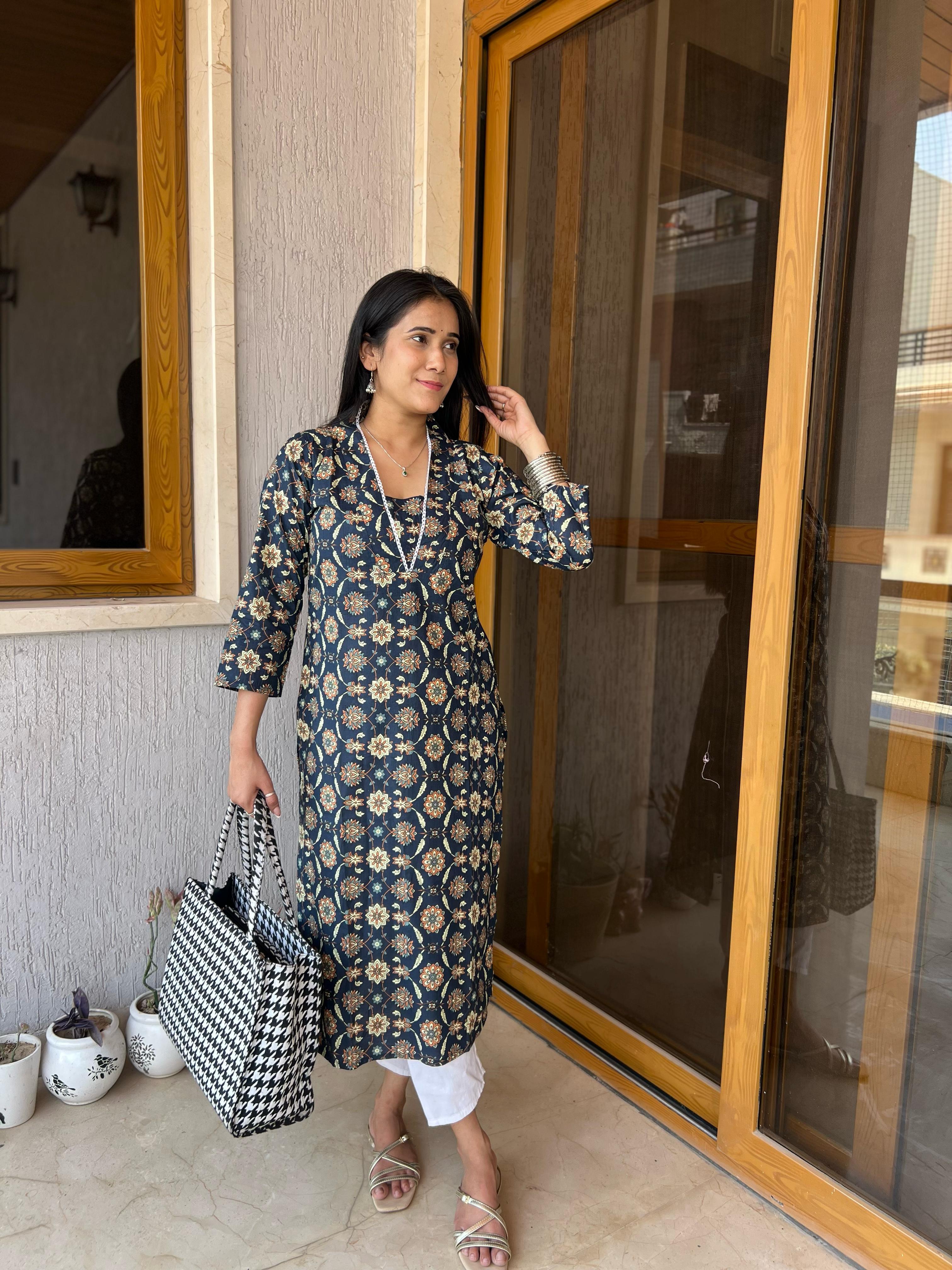 Cotton Kurti with Pant Set for Women