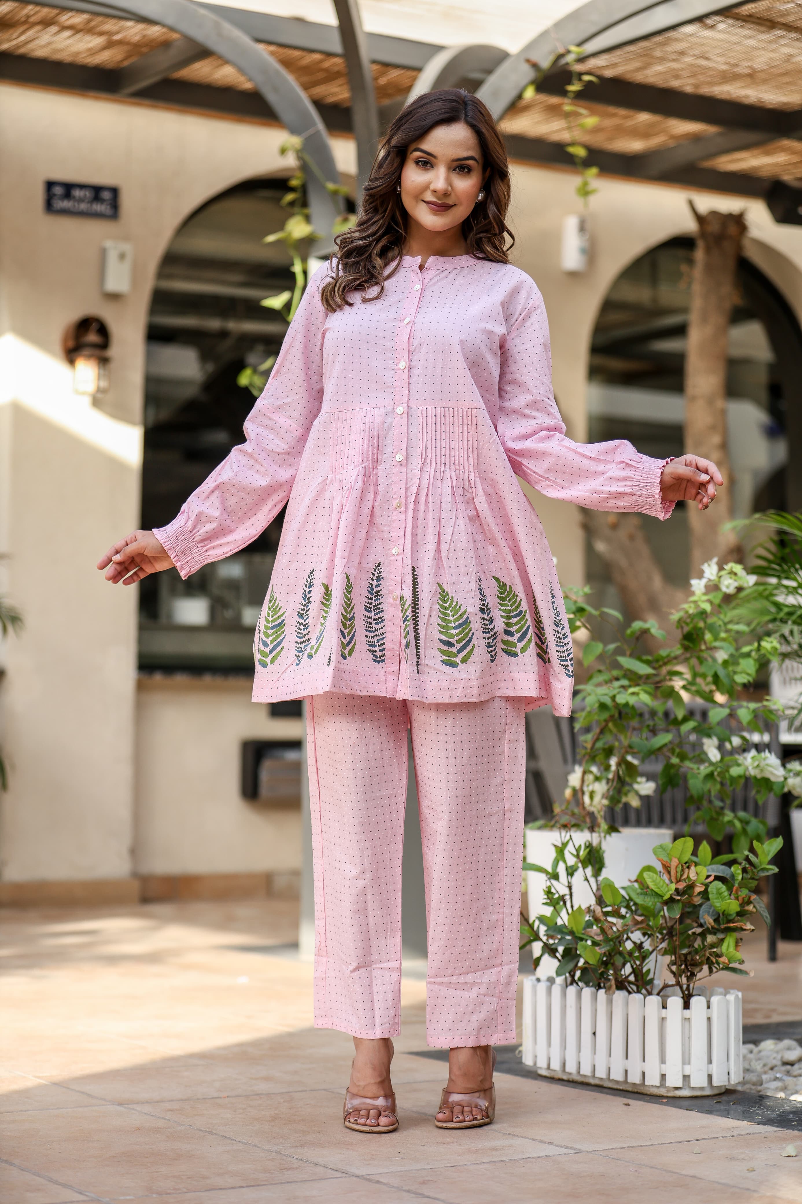 Cotton Polka Dot Printed Coord Set for Women