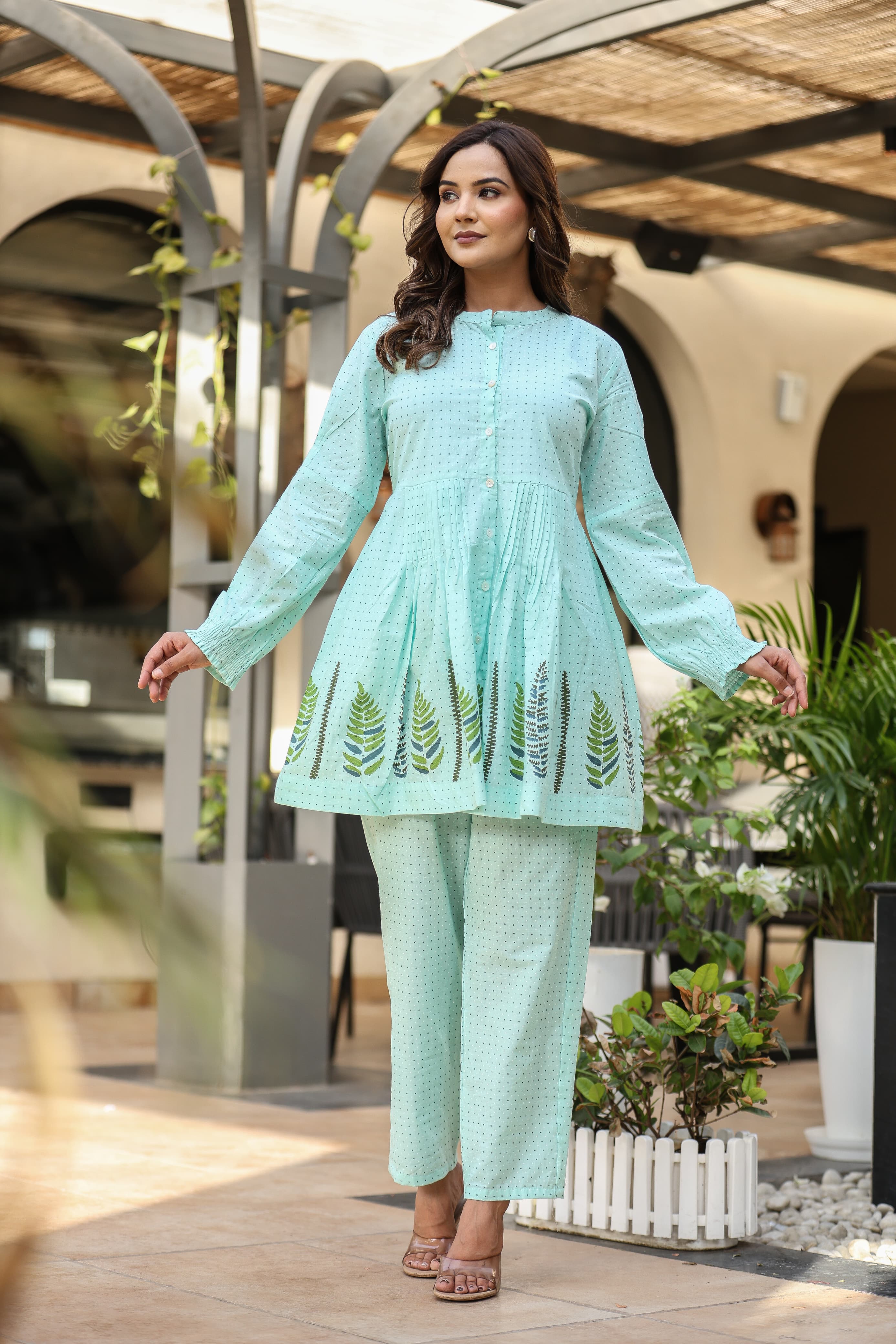 Cotton Polka Dot Printed Coord Set for Women
