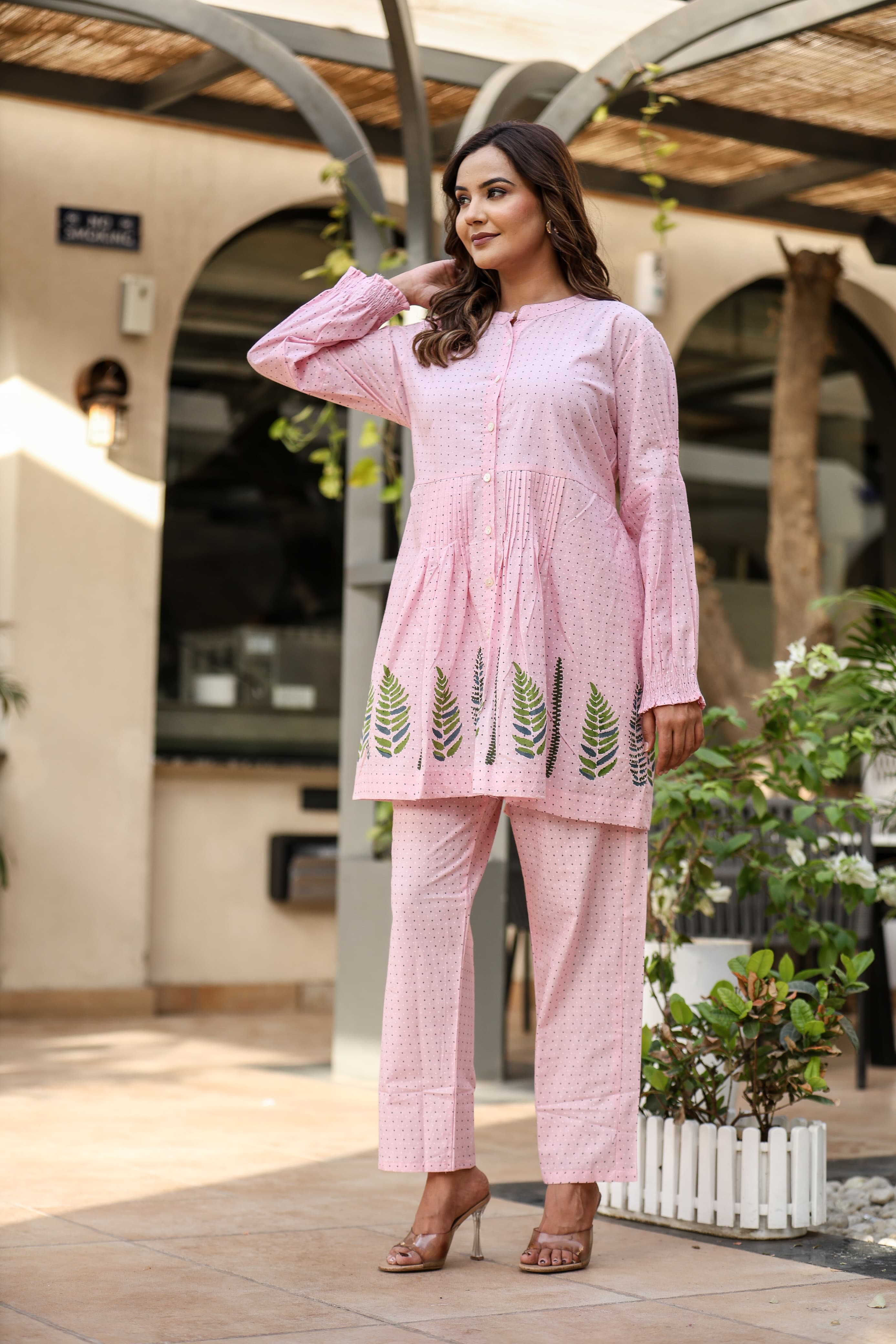 Cotton Polka Dot Printed Coord Set for Women