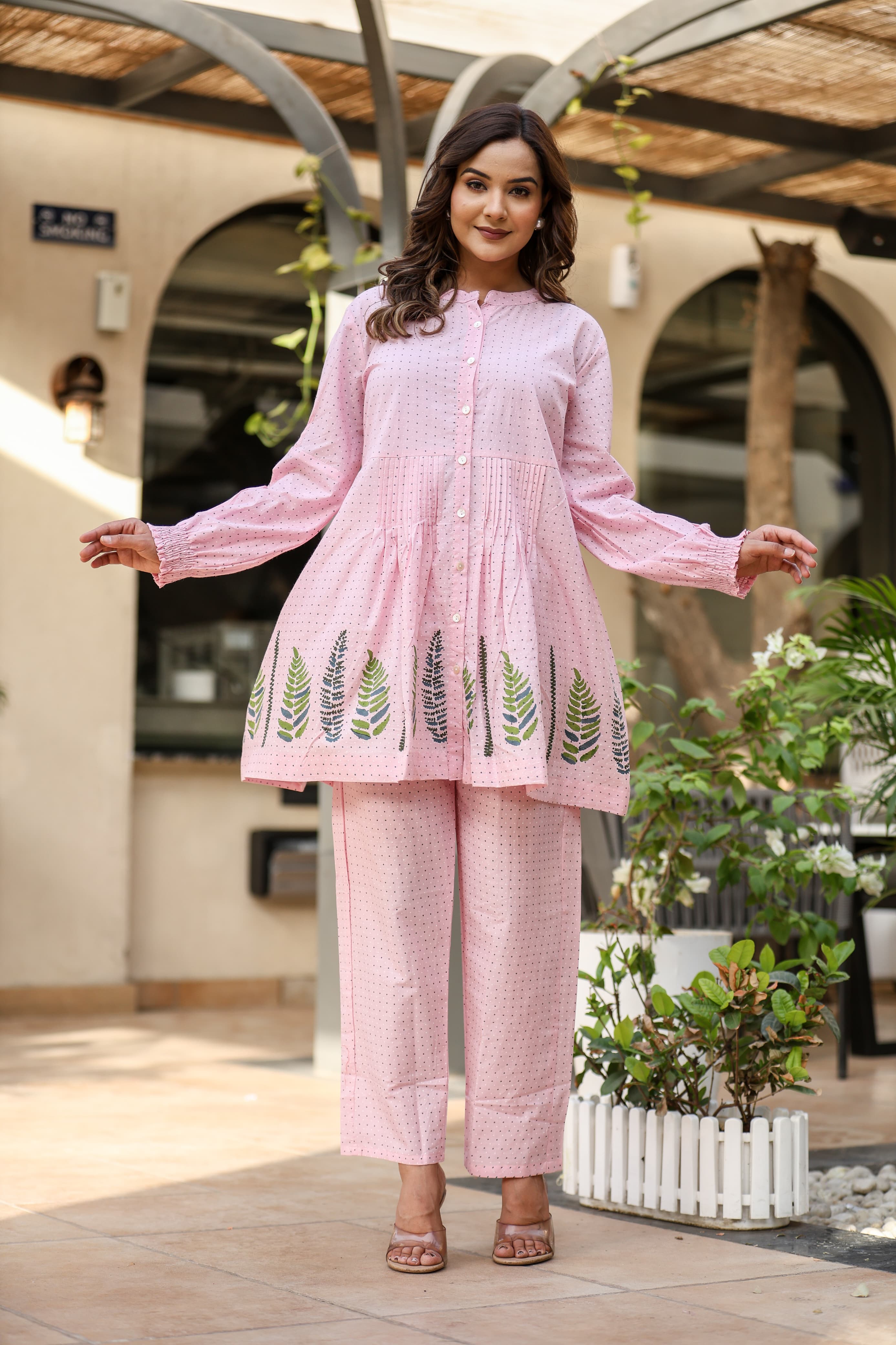 Cotton Polka Dot Printed Coord Set for Women
