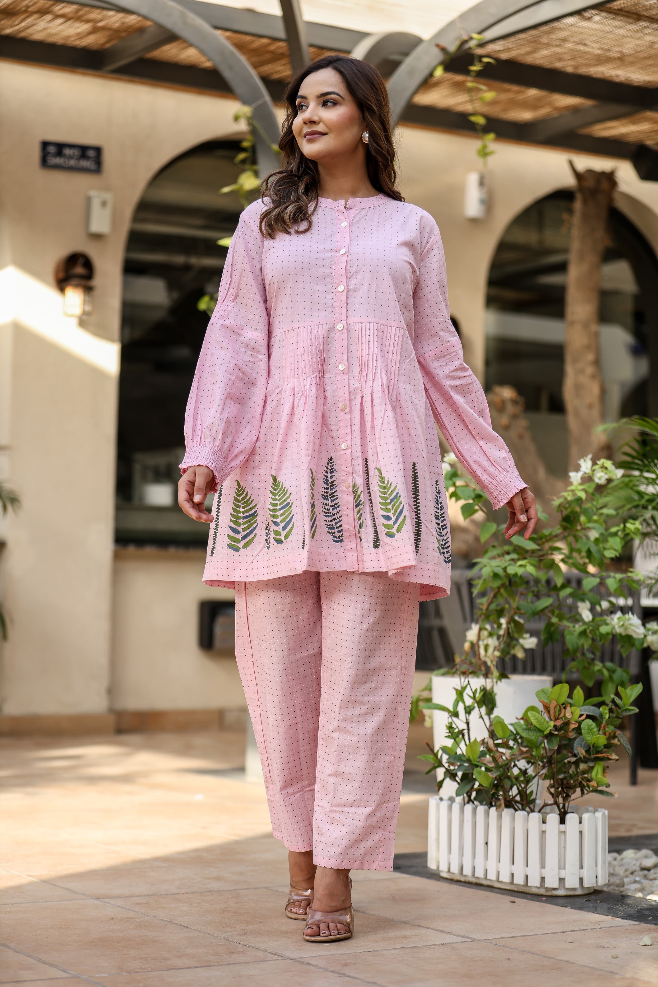 Cotton Polka Dot Printed Coord Set for Women
