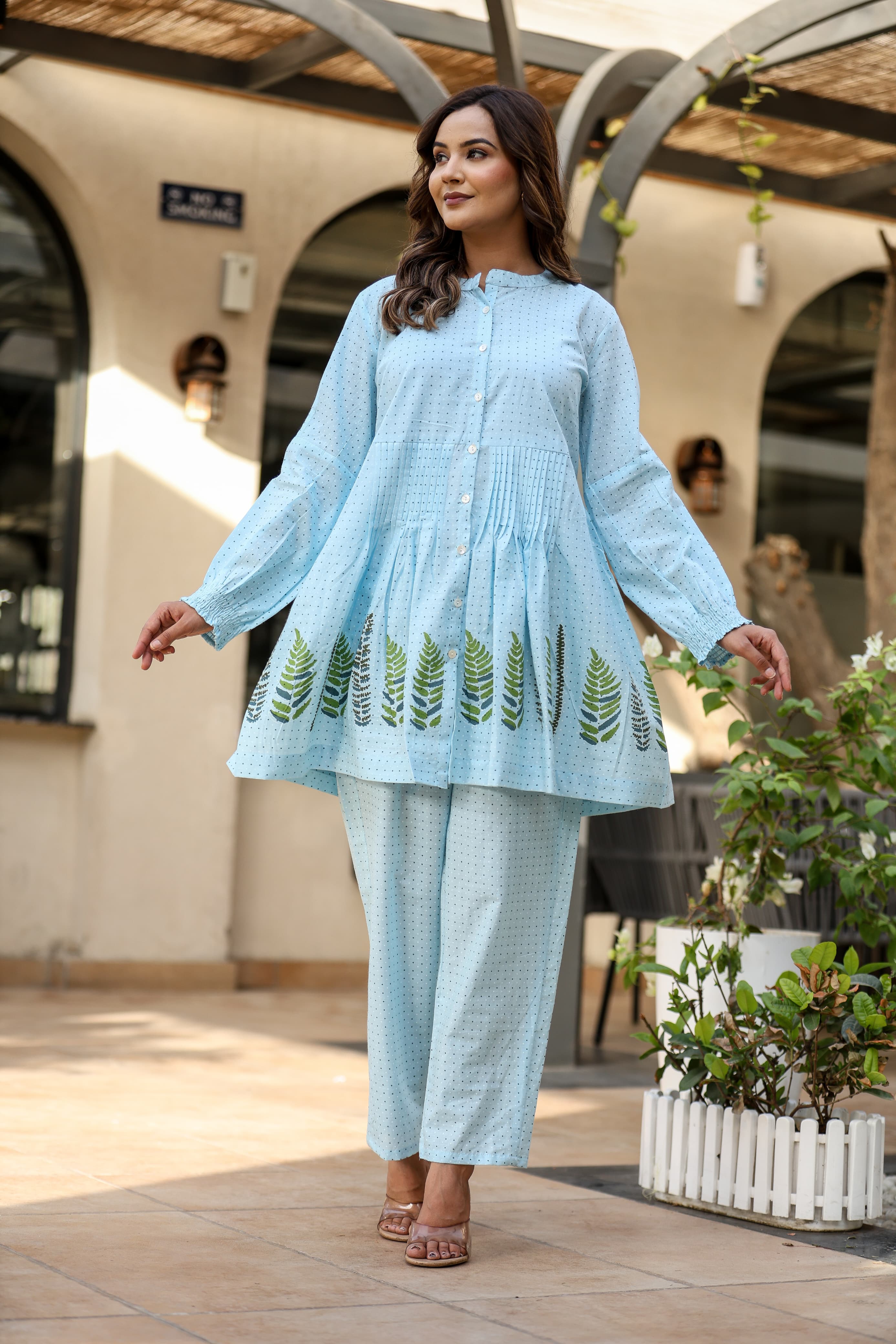 Cotton Polka Dot Printed Coord Set for Women