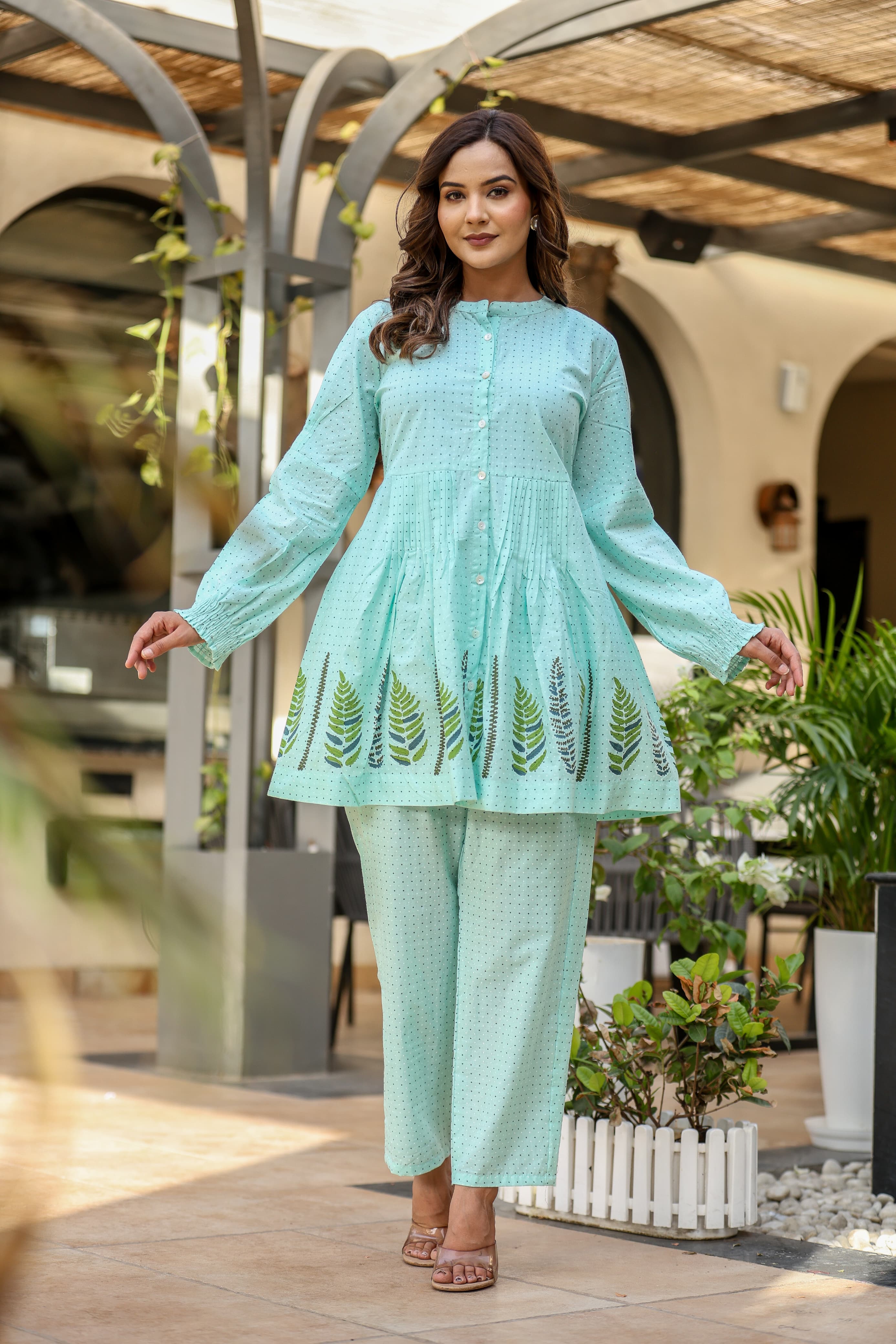 Cotton Polka Dot Printed Coord Set for Women