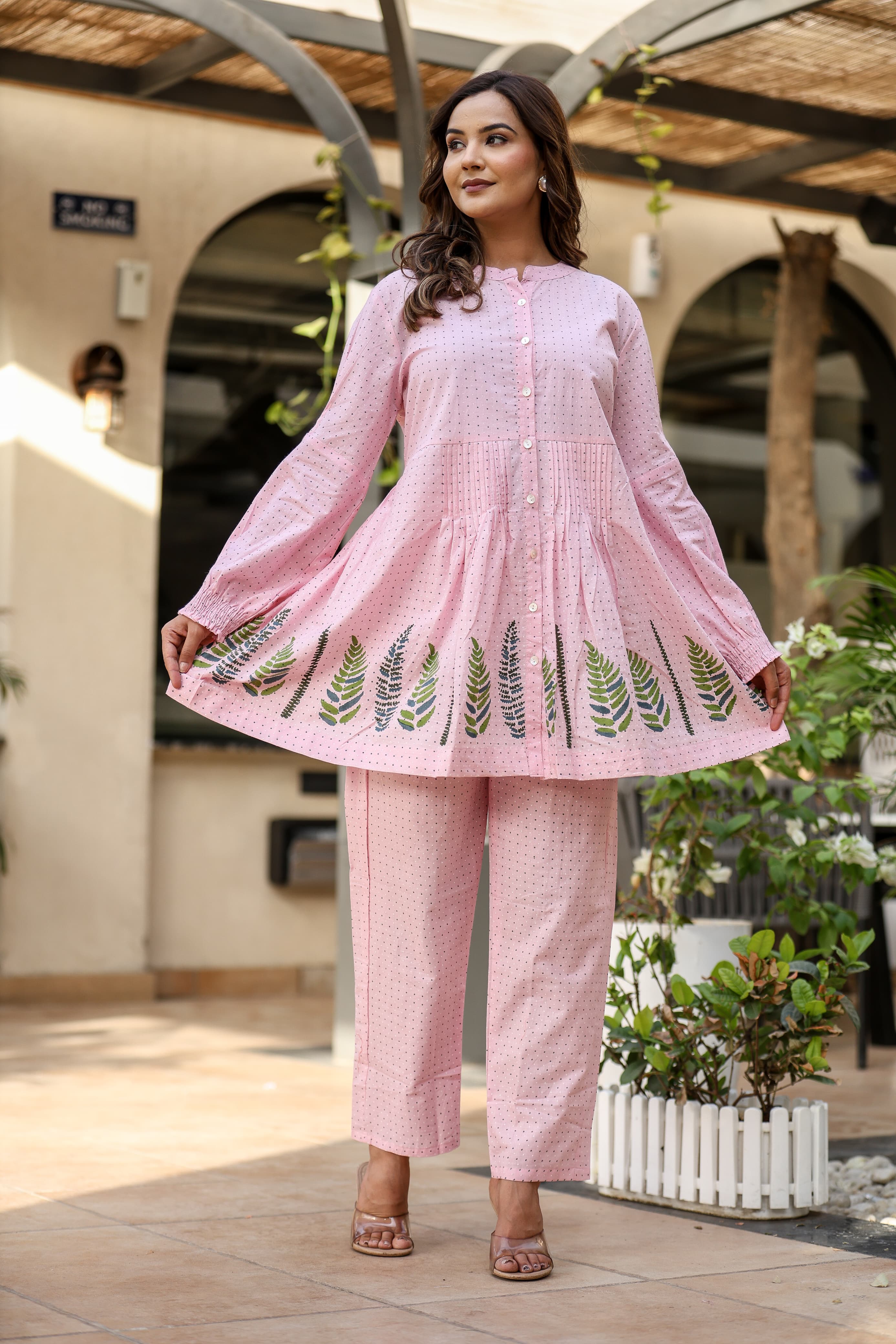 Cotton Polka Dot Printed Coord Set for Women